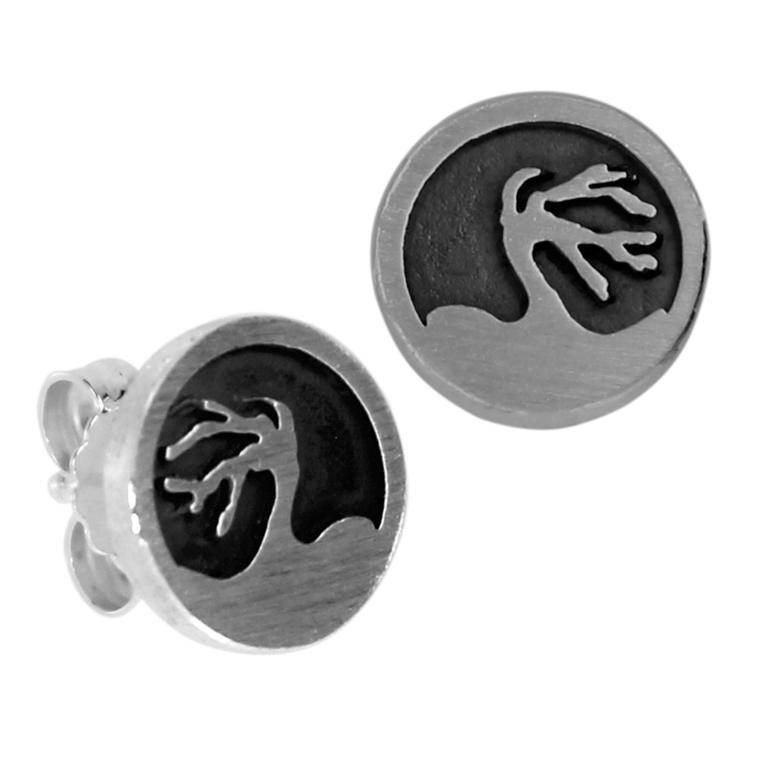 Paar Ohrstecker OSTSEE-SCHMUCK "Ostsee-Schmuck Ohrstecker Windflüchter 10 mm", weiß, Ohrringe, Damen, 10mm rund, Silber 925 (Sterlingsilber)