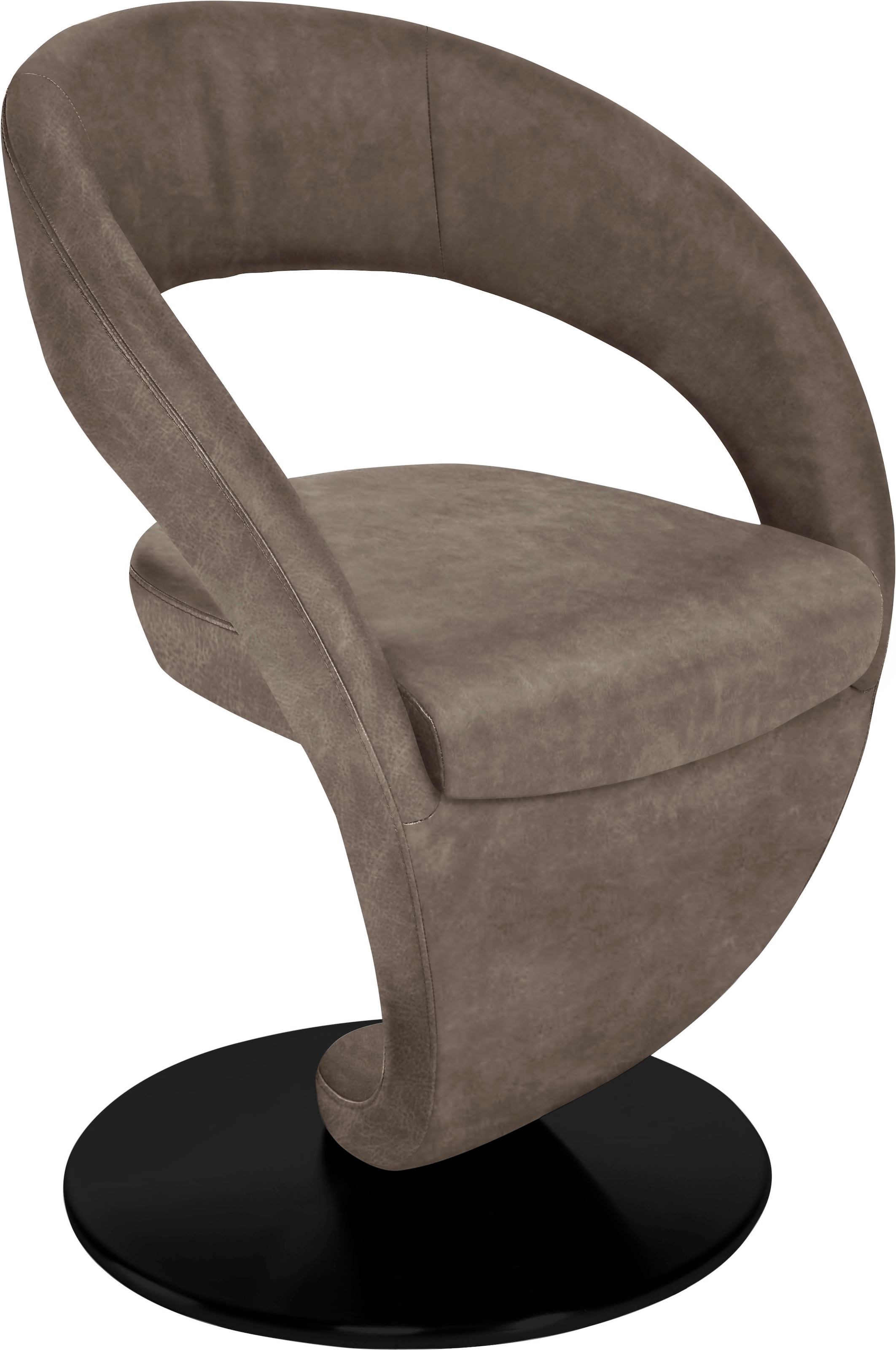 K+W Komfort & Wohnen Esszimmerstuhl "Wave, Drehstuhl" () Design-Drehstuhl, schwarzer Drehteller