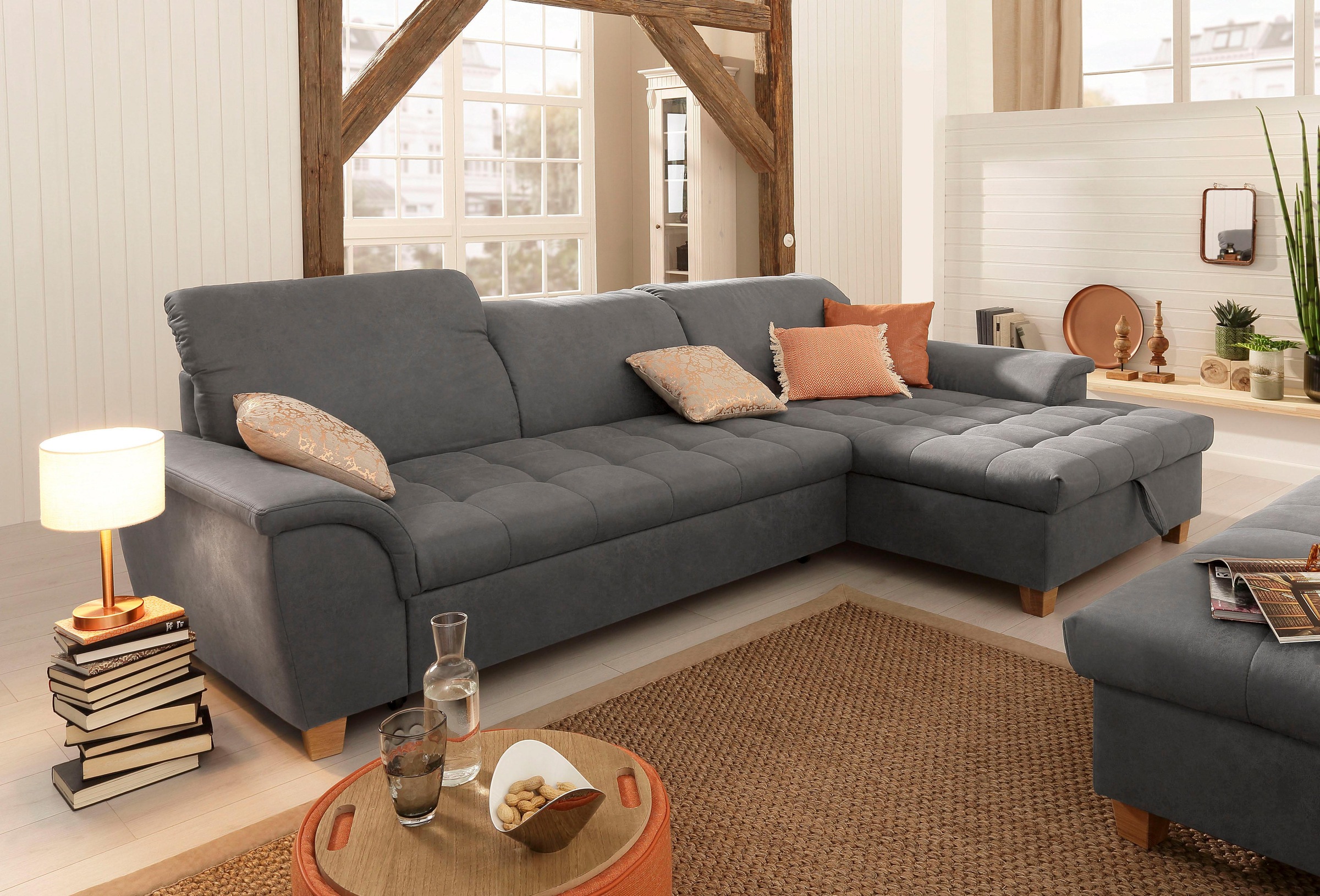 Home affaire Ecksofa "Lyla fester Sitzkomfort, bequeme Armlehnen, Breite 27 günstig online kaufen