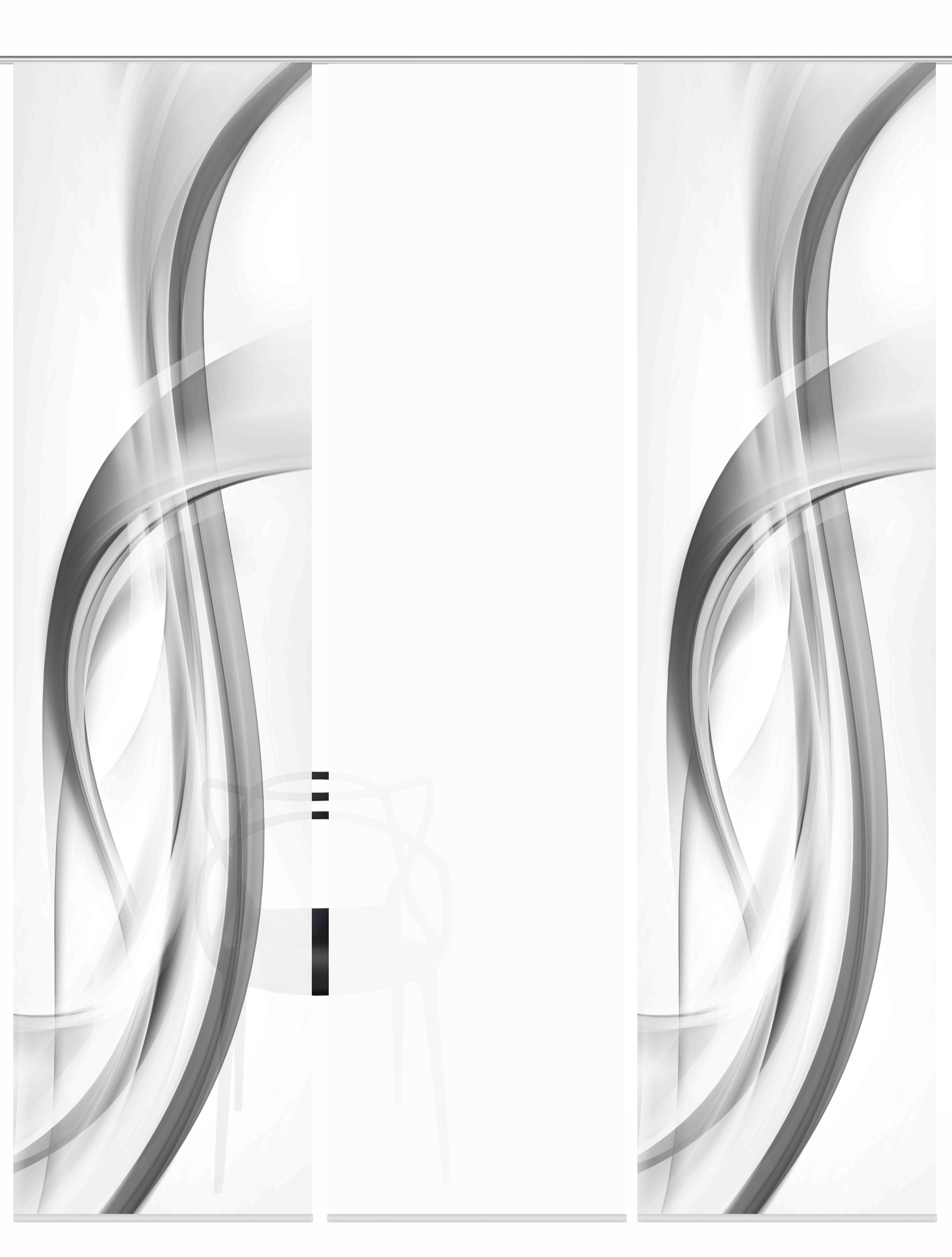 Thumbnail - HOME WOHNIDEEN Schiebegardine "FALA" Paneelwagen 3 Stk. tlg. Schiebevorhang Digi 3er Set FALA BEERE