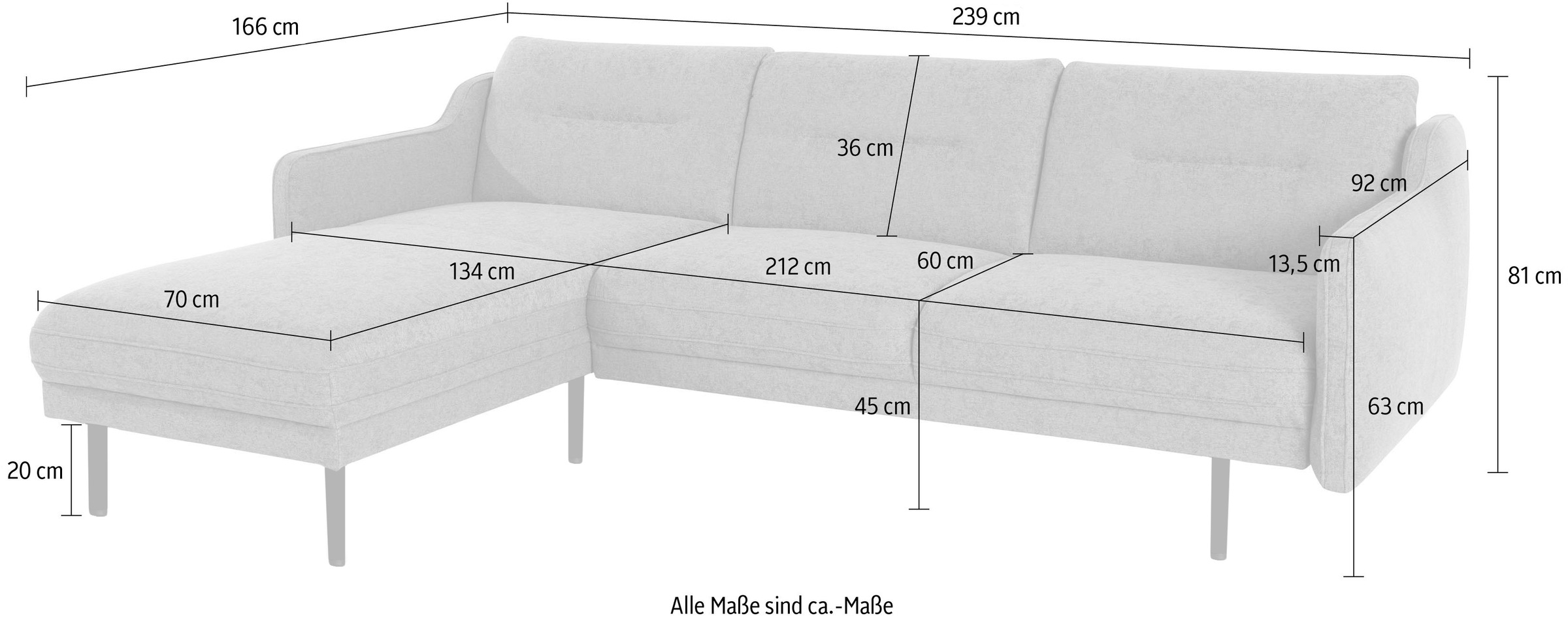 OTTO home Ecksofa »Nordfyn L-Form« edles Design in 3 Bezugsqualitäten