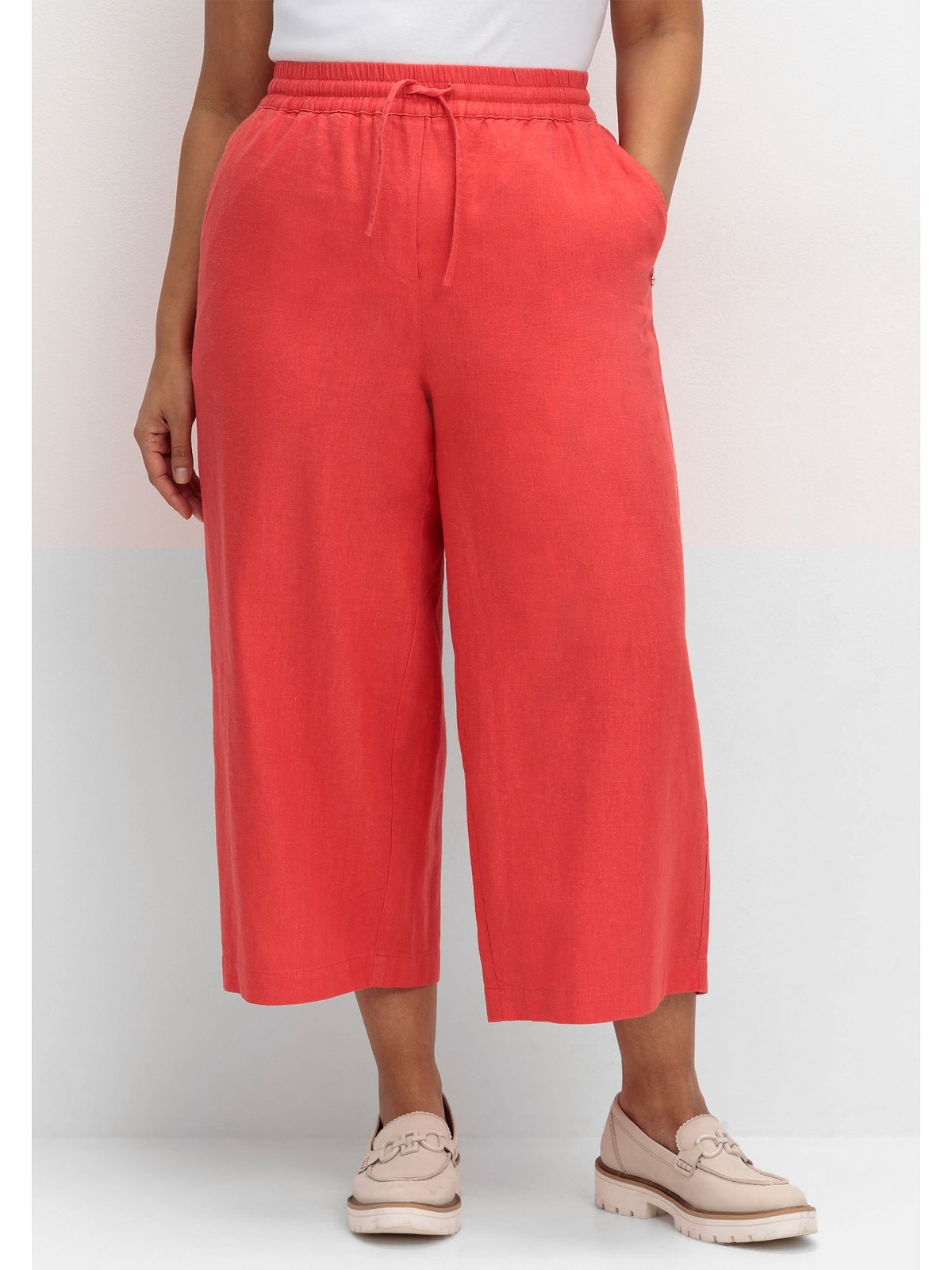 Sheego 7/8-Hose "Große Größen", mit Schlupfbund, im Leinenmix günstig online kaufen