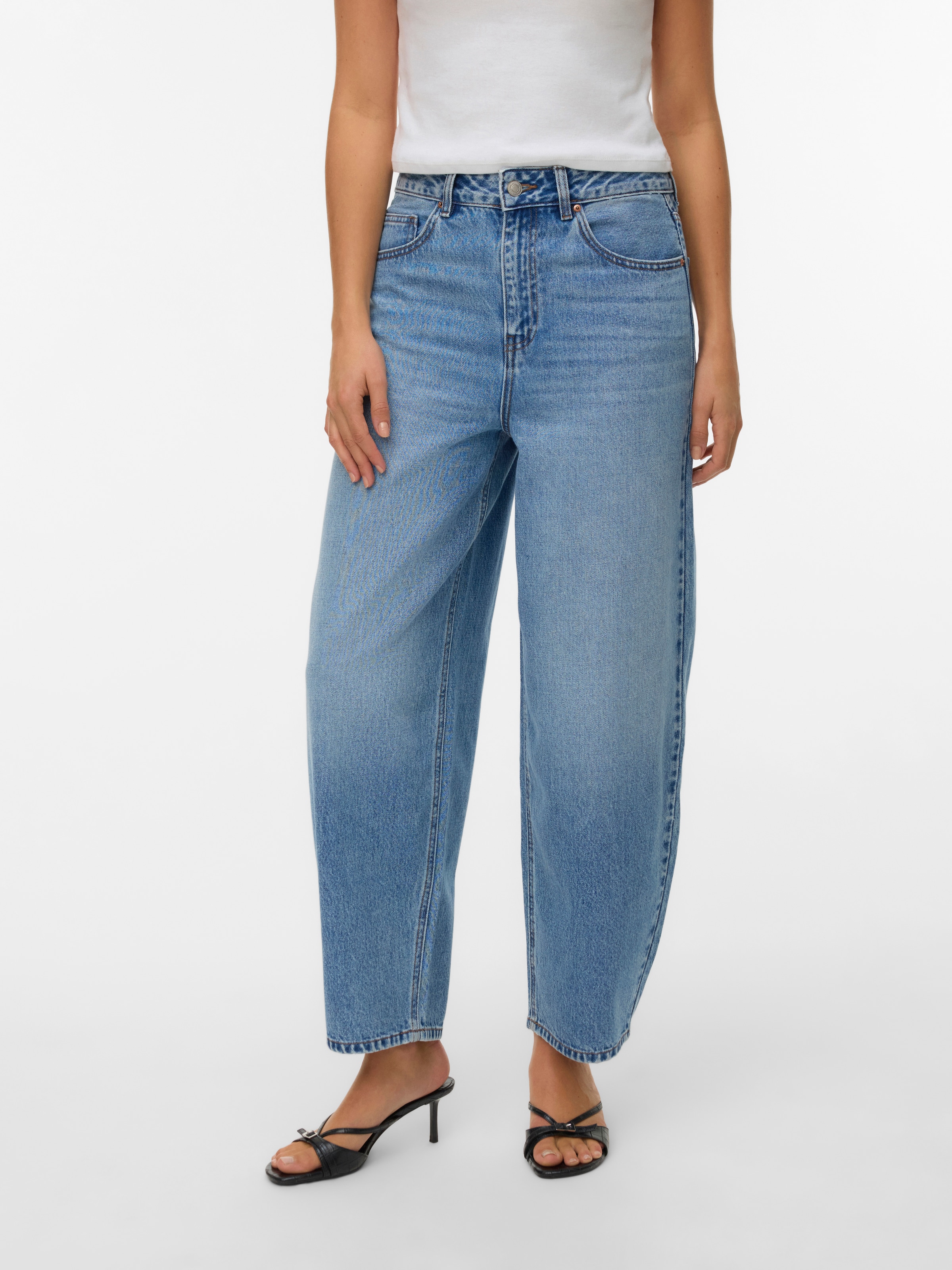 Vero Moda "VMBILLIE HR BARREL ANK JEANS LI3154 NOOS" Baumwolle, Barrel Fit