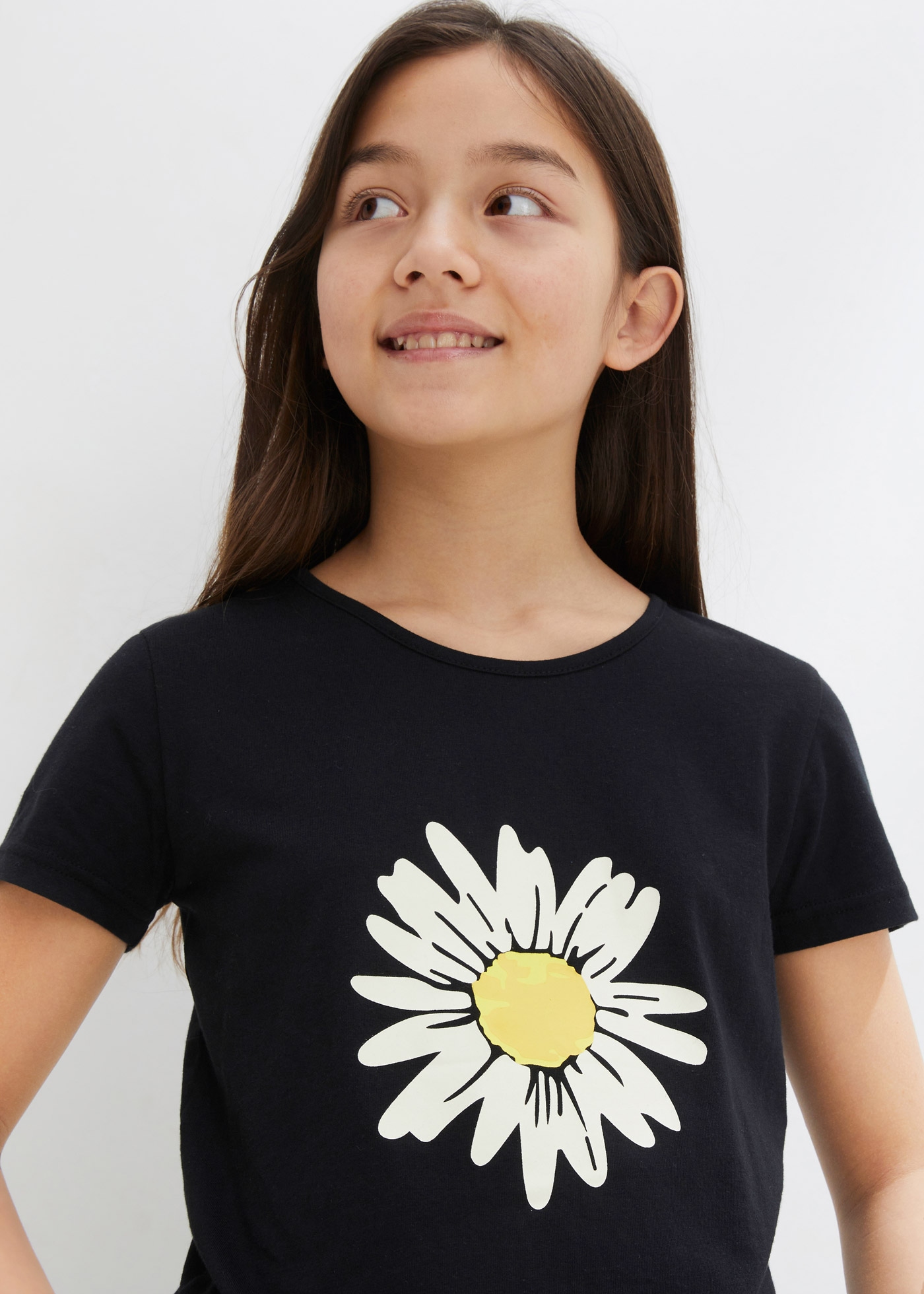 bonprix T-Shirt, 2 Stk. T-Shirt aus reiner Baumwolle (2er Pack)
