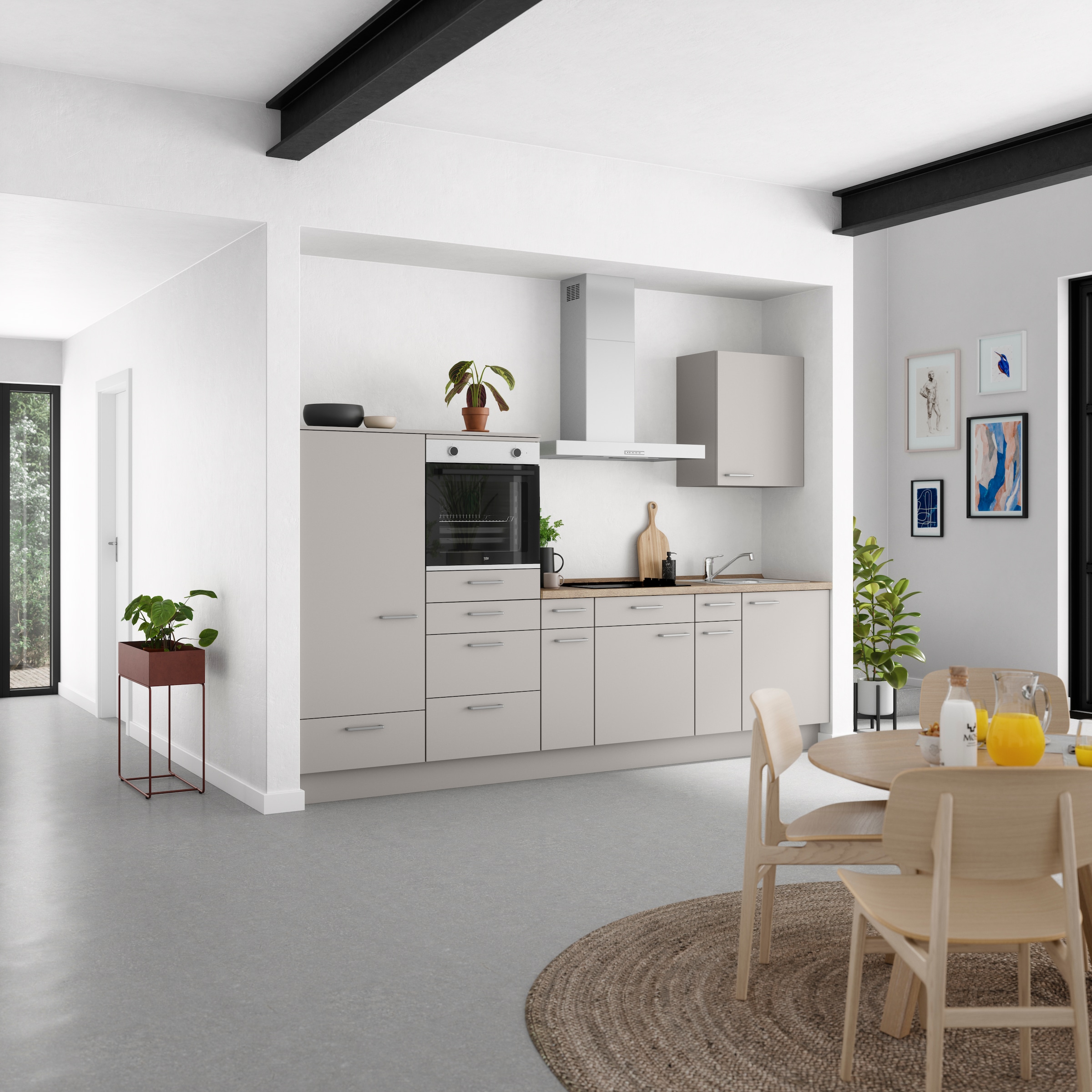 nobilia® Küchenzeile »"Touch I"«, vormontiert, Ausrichtung wählbar, Breite 300 cm, wahlw. mit E-Geräten