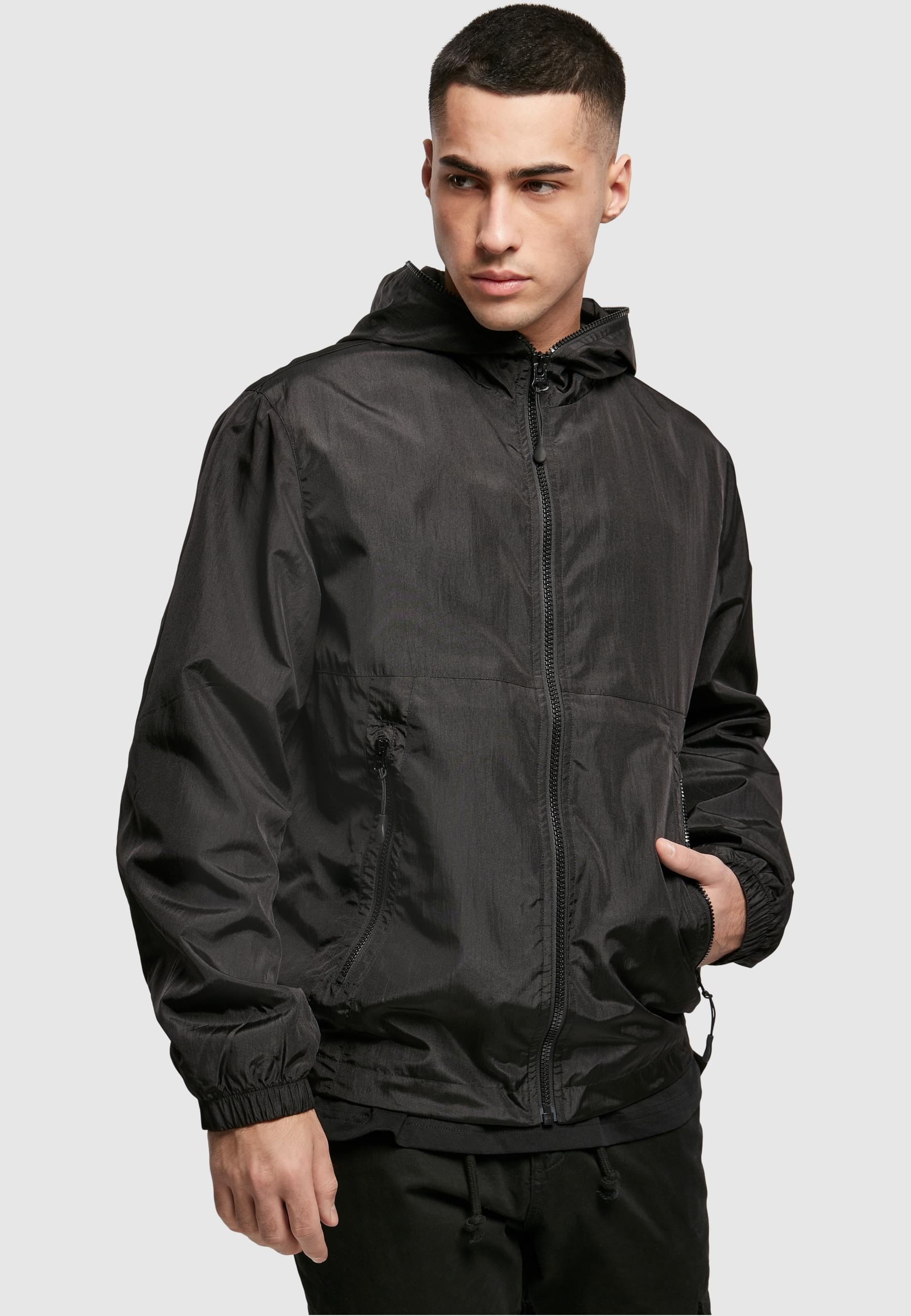 URBAN CLASSICS Anorak »Urban Classics Herren Full Zip Nylon Crepe Jacket«, (1 St.), mit Kapuze