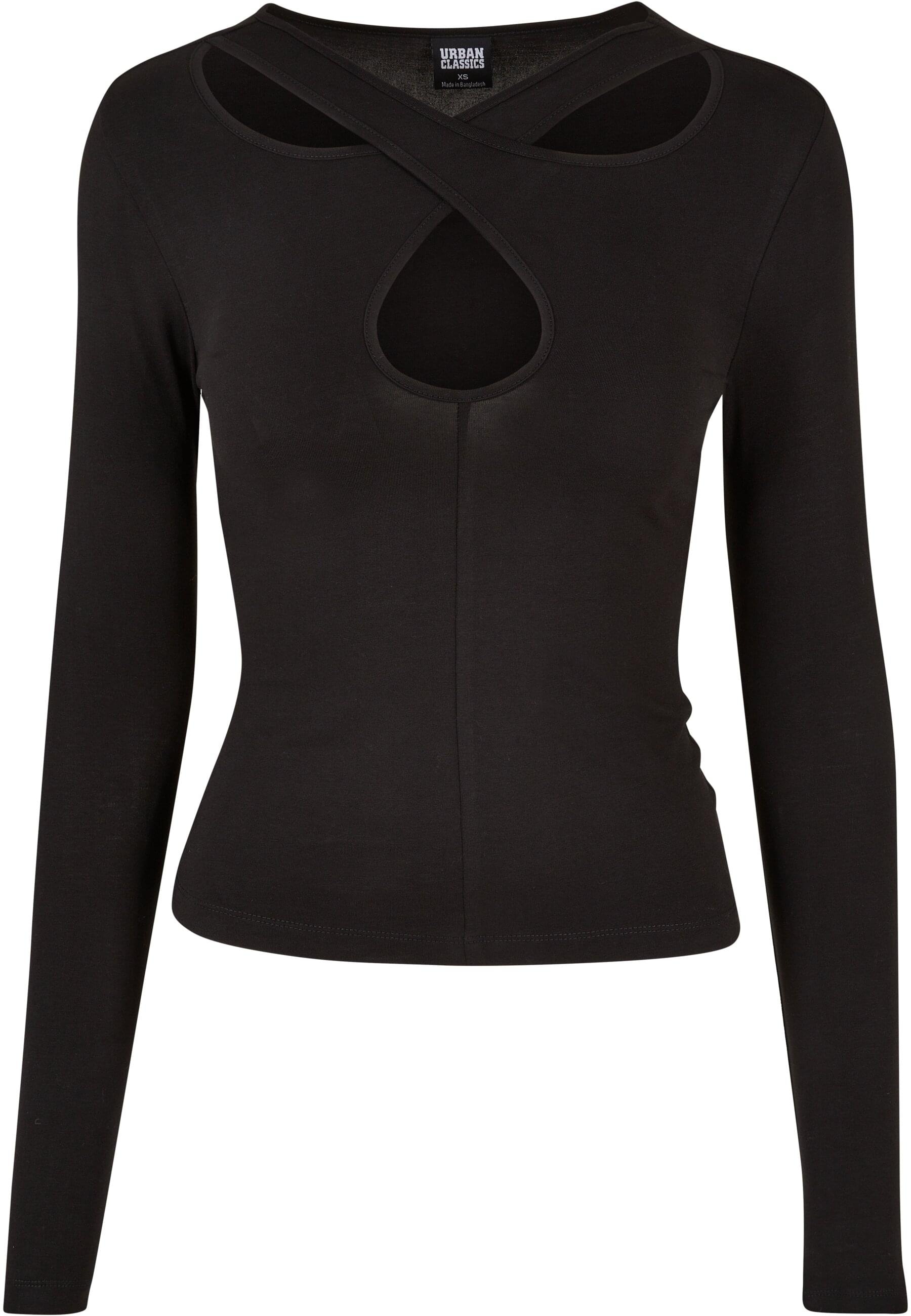 URBAN CLASSICS Longsleeve "Urban Classics Damen Ladies Crossed Cut Out Longsleeve"