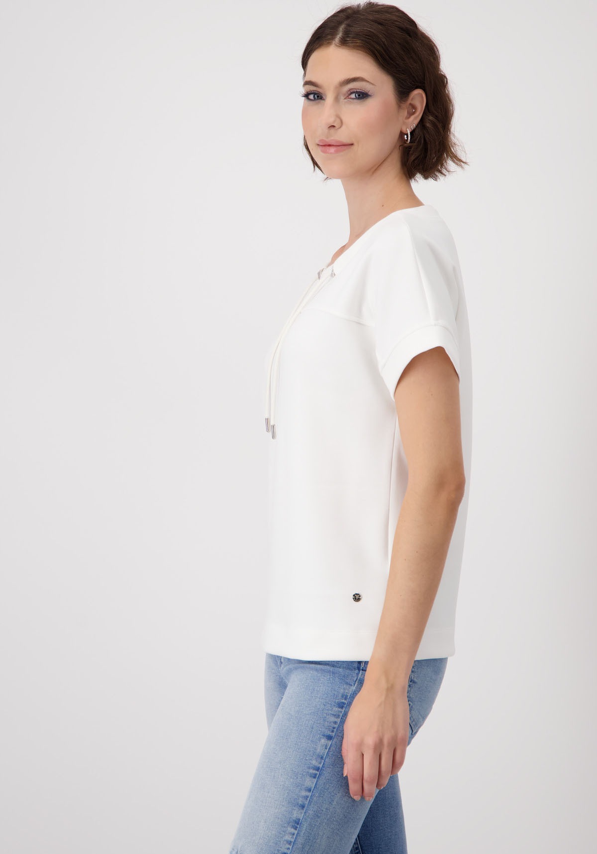 Monari Sweatshirt "Sweatshirt Schmuckdetail", mit Kordeldurchzug günstig online kaufen