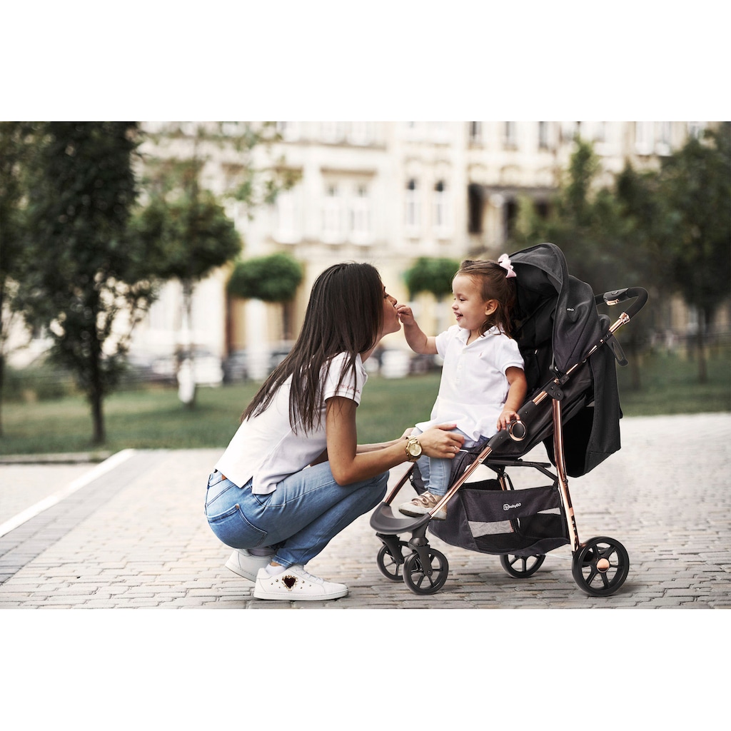 BabyGo Kombi-Kinderwagen »Style - 3in1, rosegold/black«