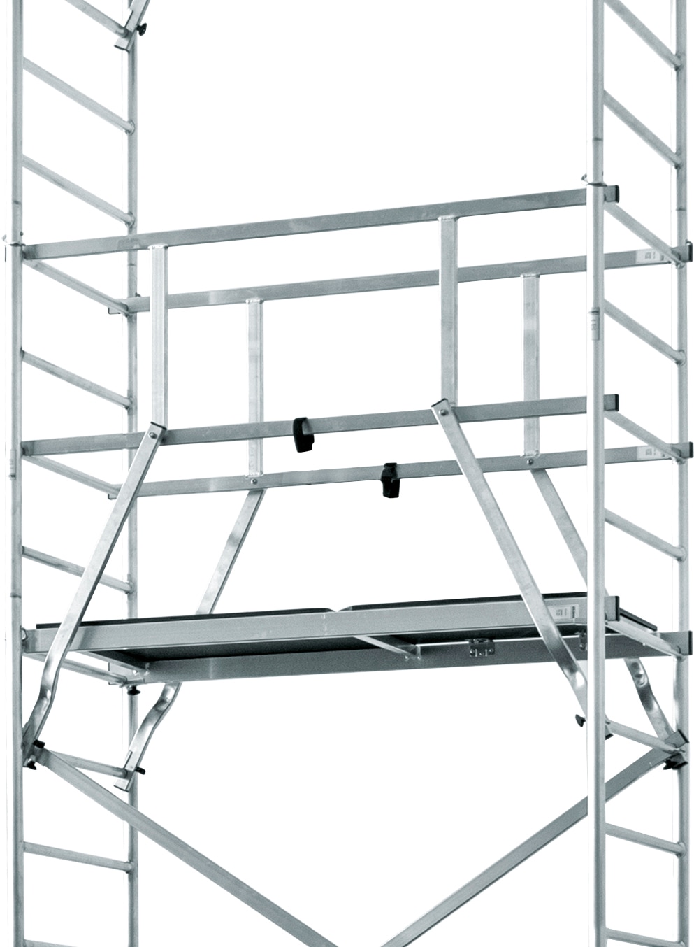 KRAUSE Arbeitsgerüst »ClimTec System«, Komplettgerüst inkl. 1 Aufstockung, 2 Aufstockung + Fahrrollensatz