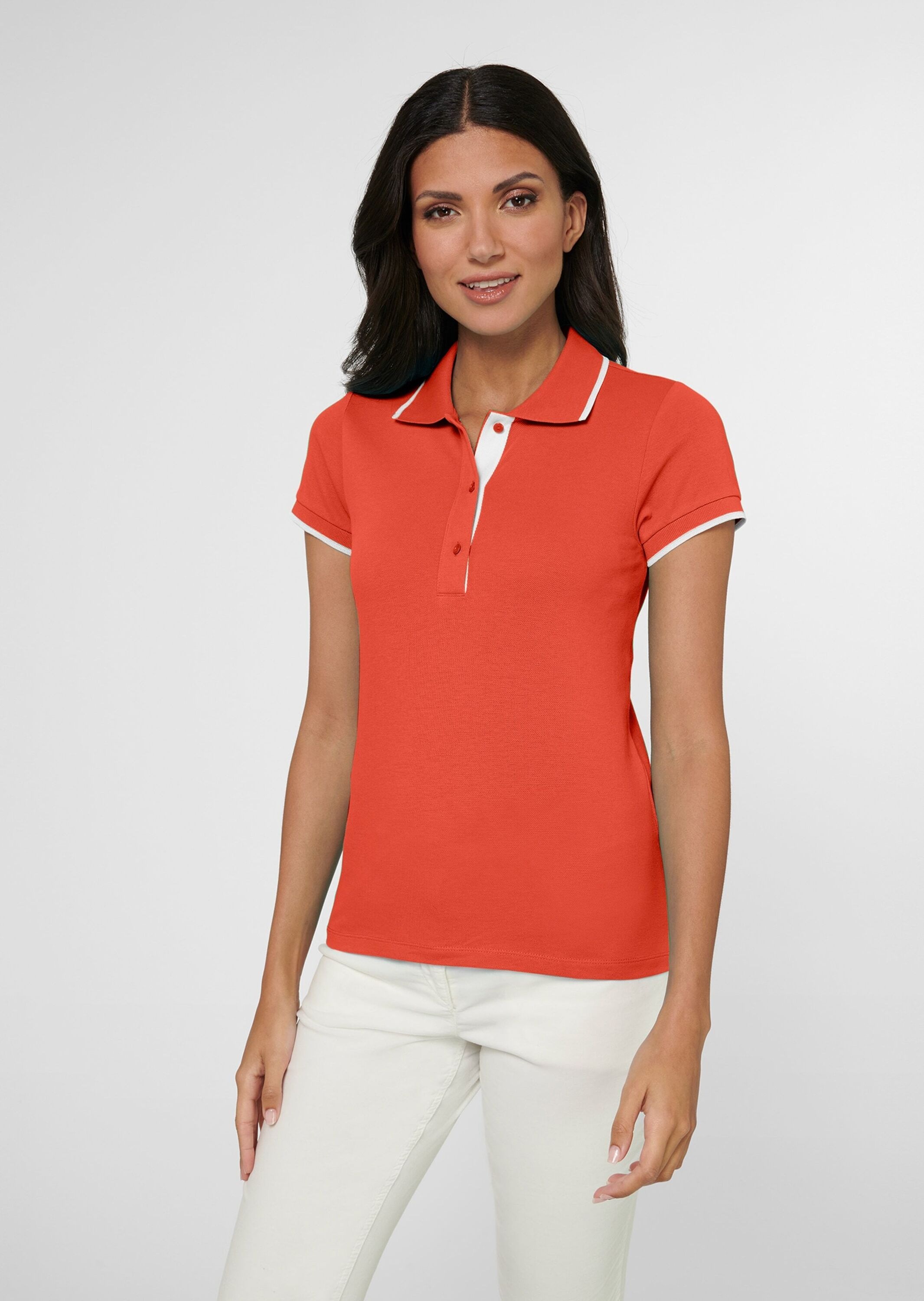 MADELEINE Classic Polo Shirt Women's Orange Size 42 2