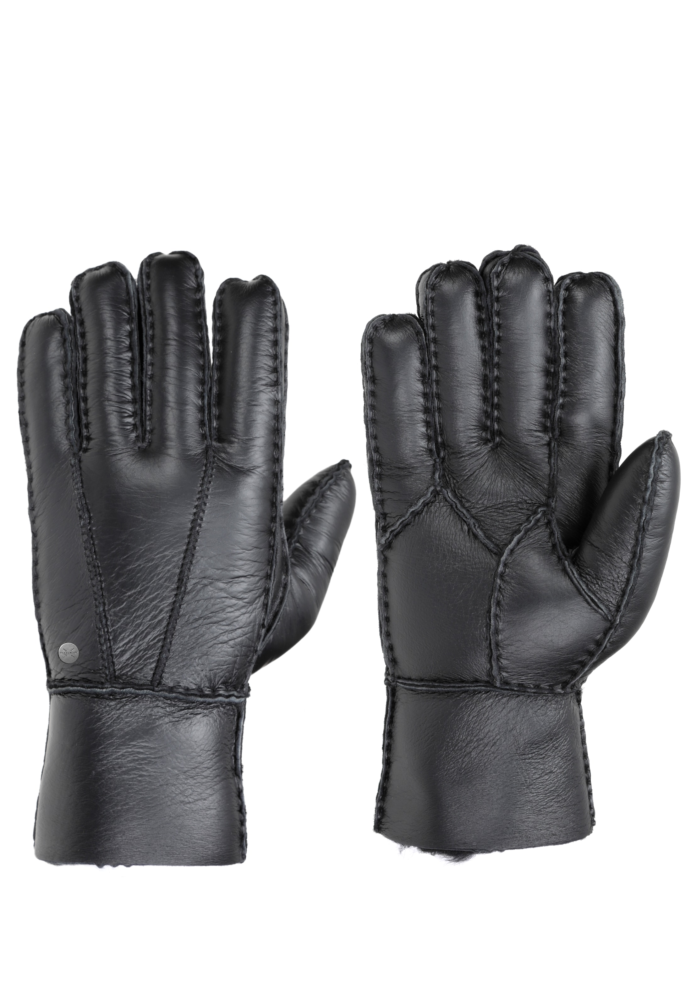 PEARLWOOD Herren Lederhandschuhe "BELL", schwarz, Gr. 8,5, unifarben, Schafsleder, Handschuhe, warm gefüttert, höherer Schaft