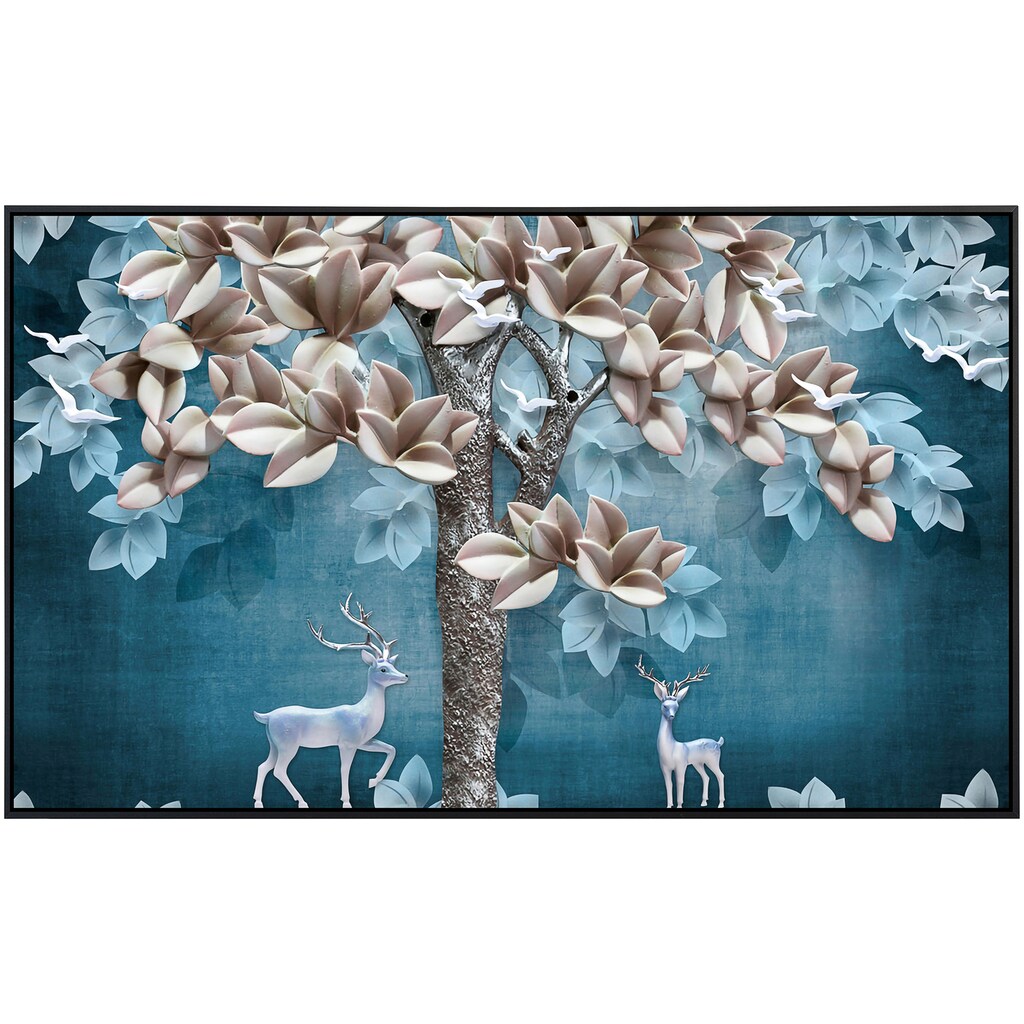 Papermoon Infrarotheizung »Muster mit Blumen und Hirschen«