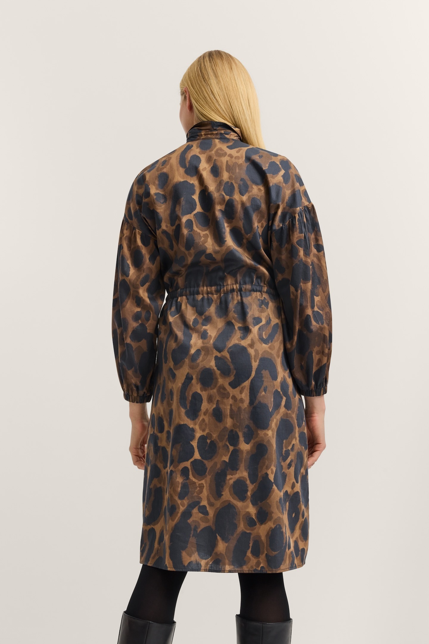 bugatti Blusenkleid "Leo-Muster", mit Bindegurt und aus Baumwolle günstig online kaufen