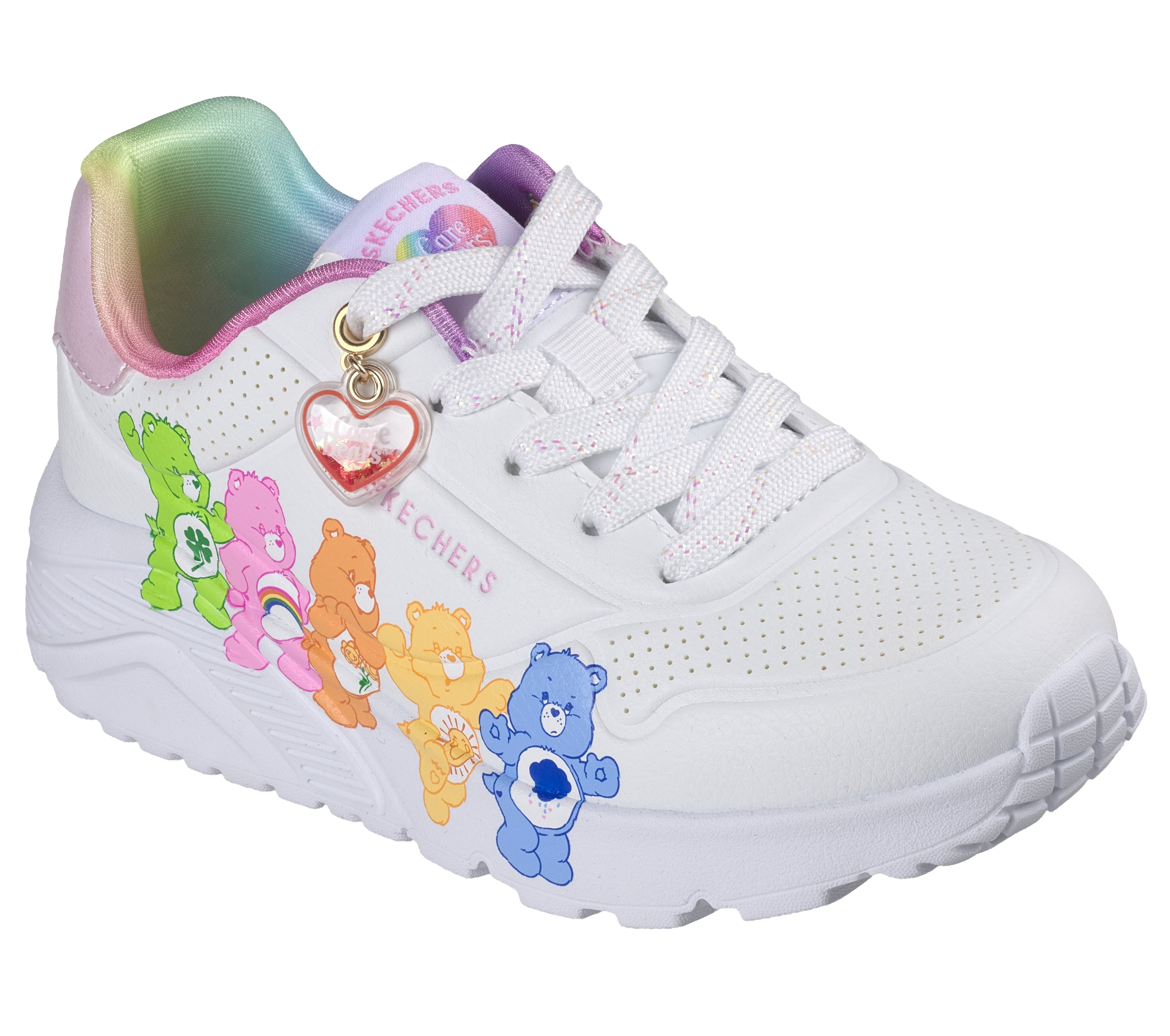 Skechers Sneaker »UNO LITE«  Schnürschuh, Herz-Anhänger, Größenschablone zum Download