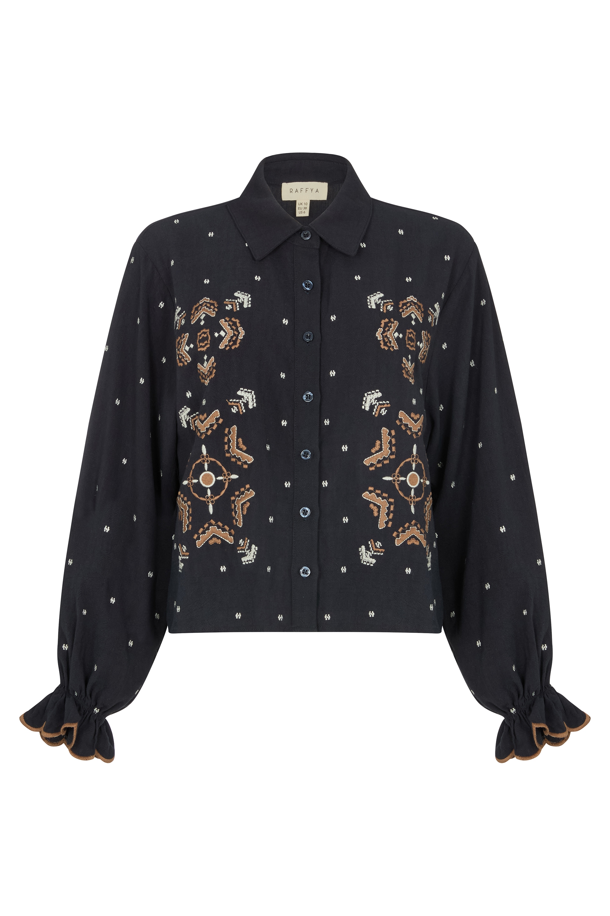 RAFFYA Hemdbluse "Penny Boxy Embroidered Shirt Damen" günstig online kaufen