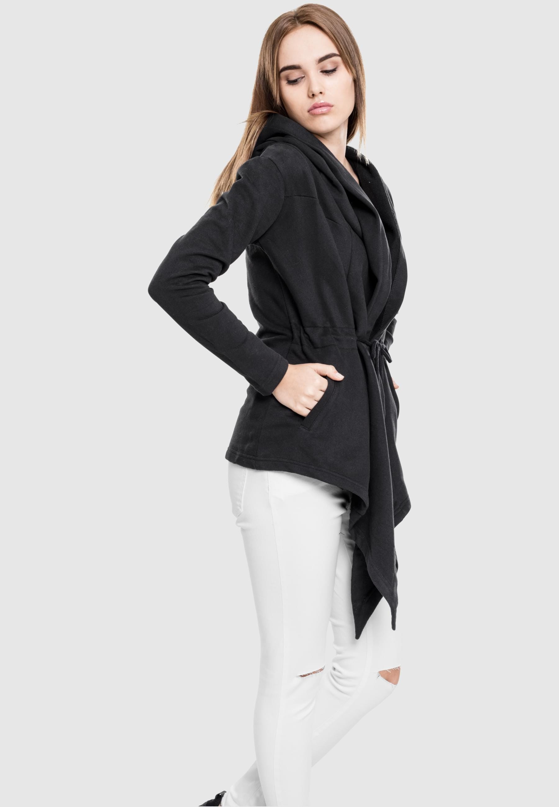 URBAN CLASSICS Strickjacke »Urban Classics Damen Ladies Hooded Sweat Cardigan«