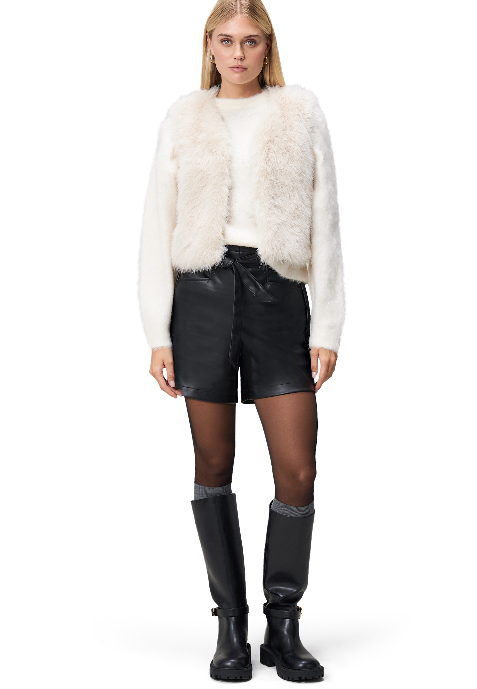 Zero Shorts »Damen Lederoptik mit Bindegürtel«  Gürtel