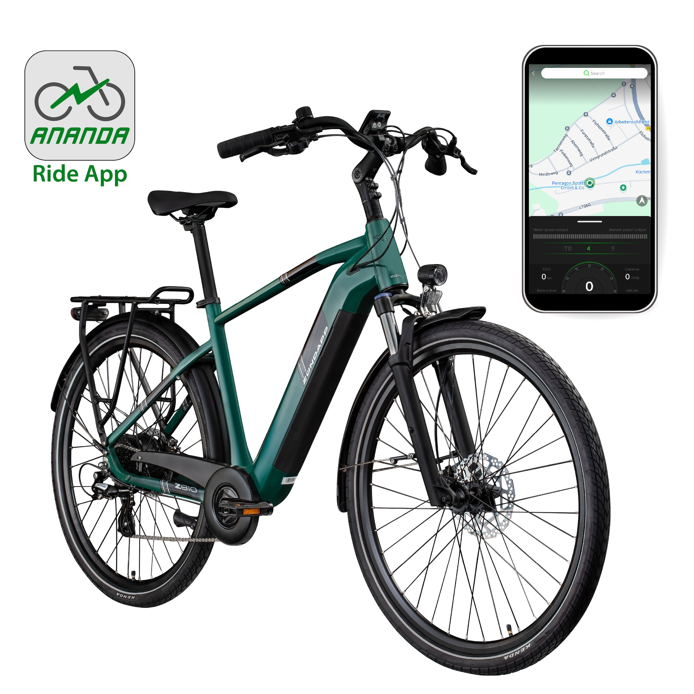 Zündapp »Z810« 8 Gang Shimano Altus RD-M310 Schaltwerk Kettenschaltung Heckmotor 250 W Pedelec, Elektrofahrrad für Damen und Herren