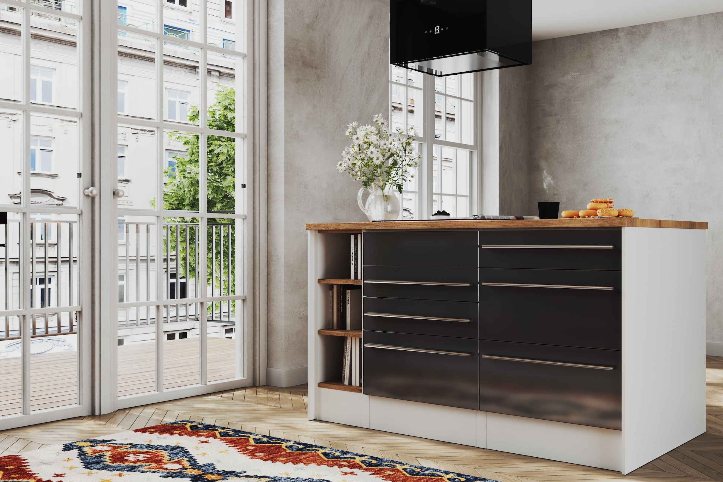RESPEKTA Küchenzeile und Kücheninsel »Gabriel«, Breite 290/150 cm mit Soft-Close