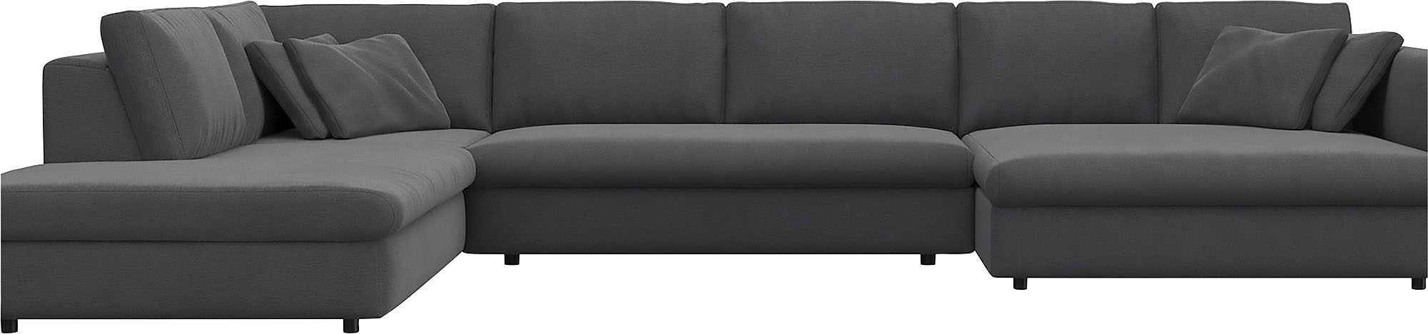 FLEXLUX Wohnlandschaft "Lovane, U-Form, bequem und komfortabel" Weich & anschmiegsam, große Sitztiefe auf Kaltschaum, Dekokissen inkl.
