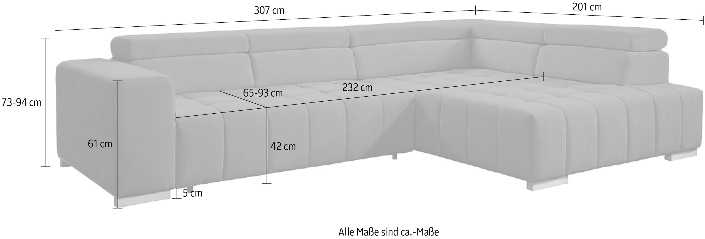 exxpo - sofa fashion Ecksofa »Elianos, hoher Sitzkomfort, aufwendige Kreuzsteppung im Sitz, L-Form«