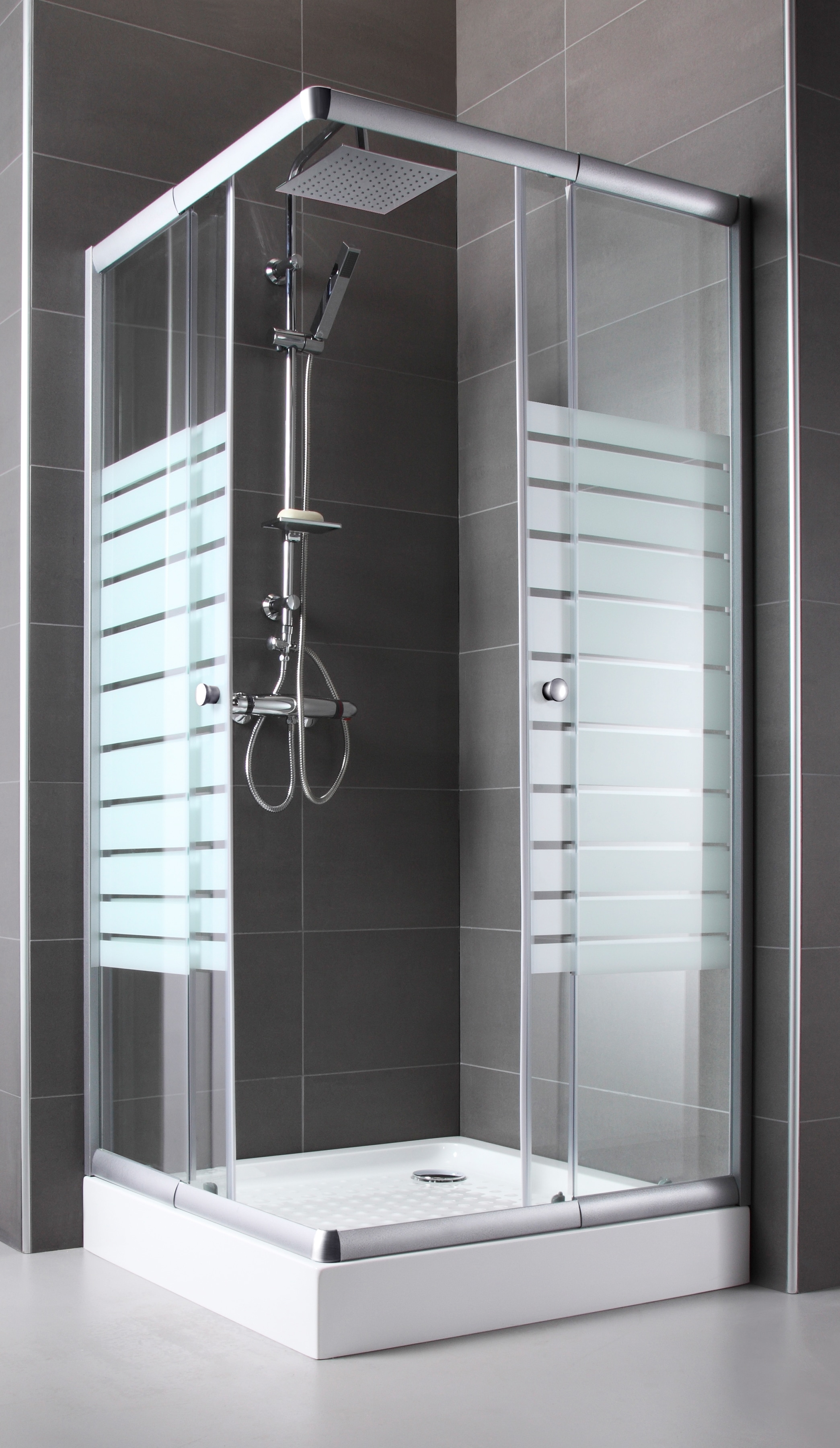welltime Eckdusche "Trento" Extrahohe 195cm, mit verbessertem Rollensystem