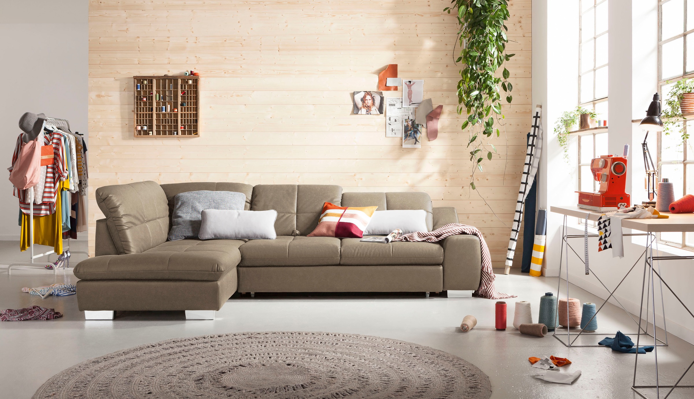 Set One by Musterring SO 1200 Corner Sofa Beige 9