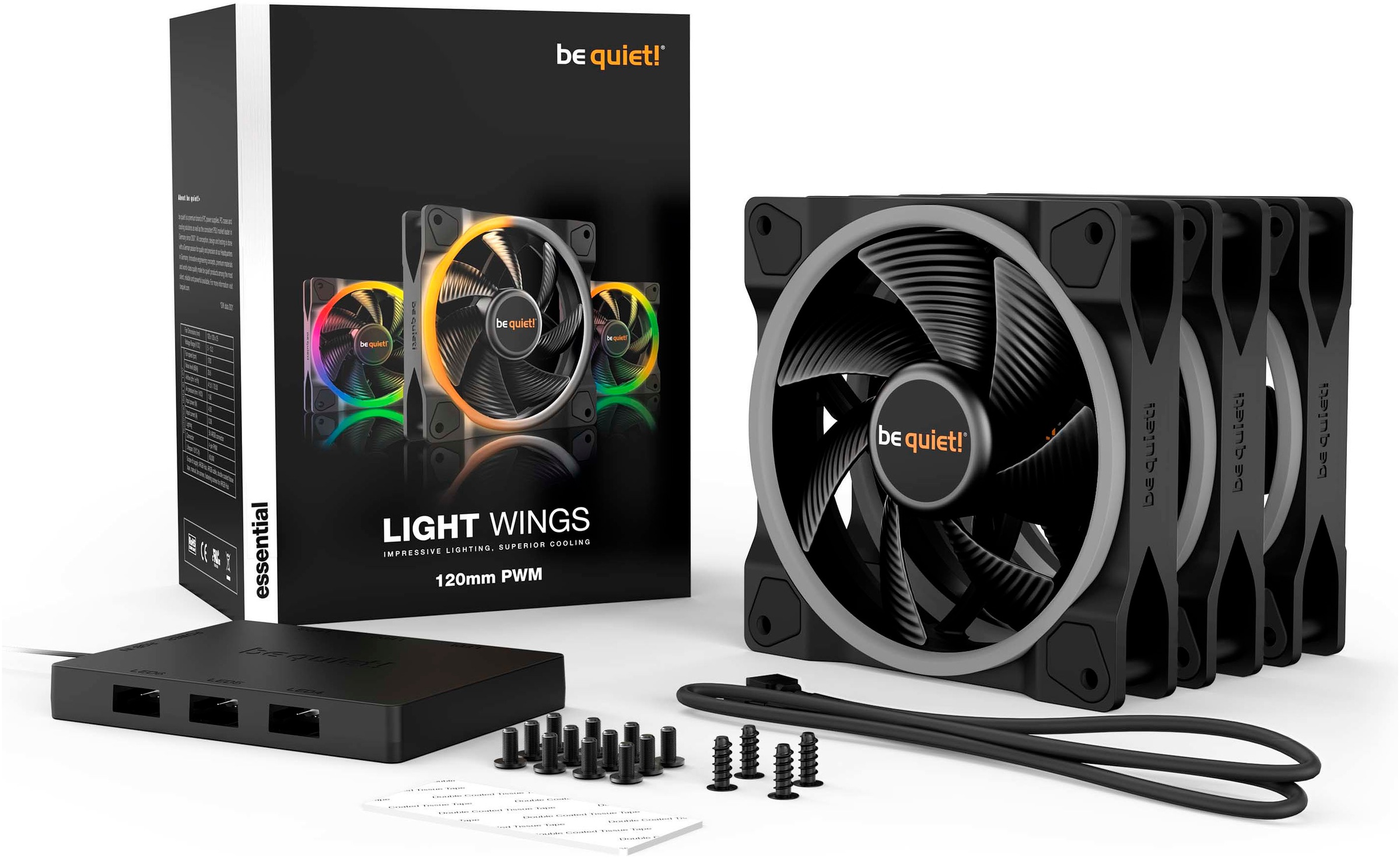 be quiet! Gehäuselüfter »Light Wings PWM 120mm Triple-Pack«, (Packung, 3 St.)