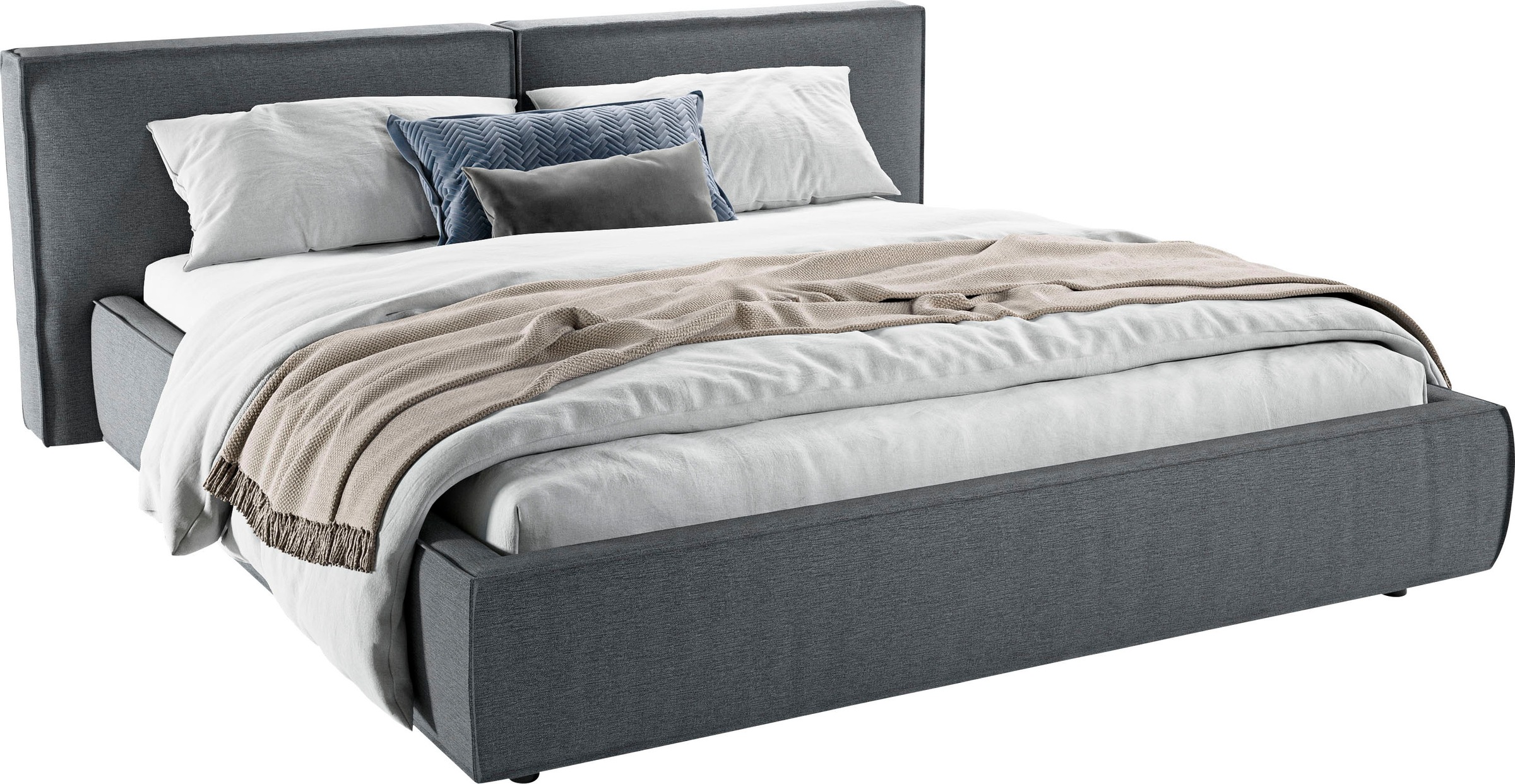 Home affaire Polsterbett "Adrina mit Biesenoptik, Feincord und Luxus-Microf günstig online kaufen