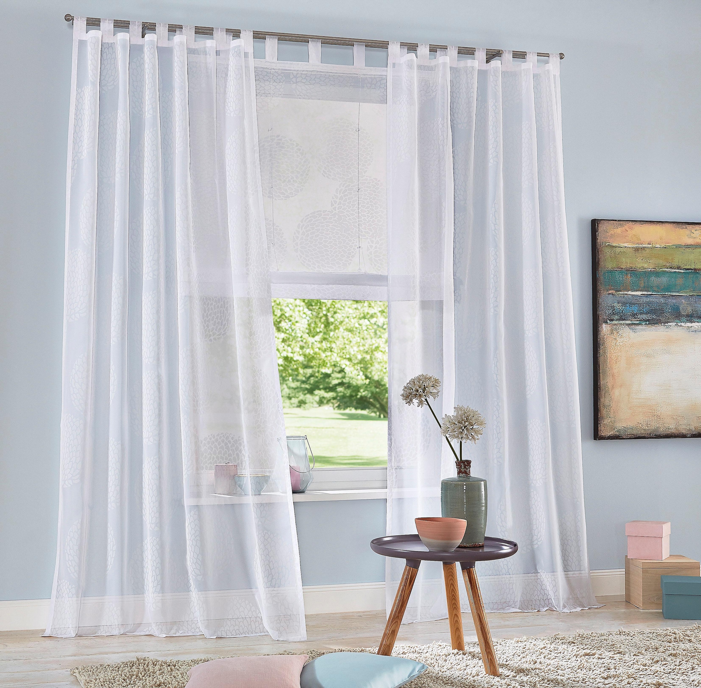 my home | Transparent, Raffrollo Voile, Schlaufen, Polyester mit »Belem«, BAUR