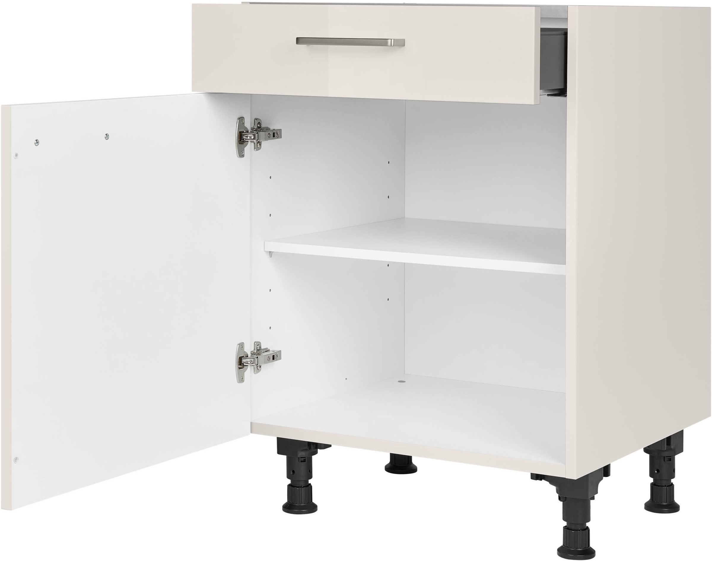 nobilia® Unterschrank »"Flash", Ausrichtung wählbar, vormontiert, in den Breiten 30, 45 und«, 60 cm, mit höhenverstellbaren Sockelfüßen, vormontiert