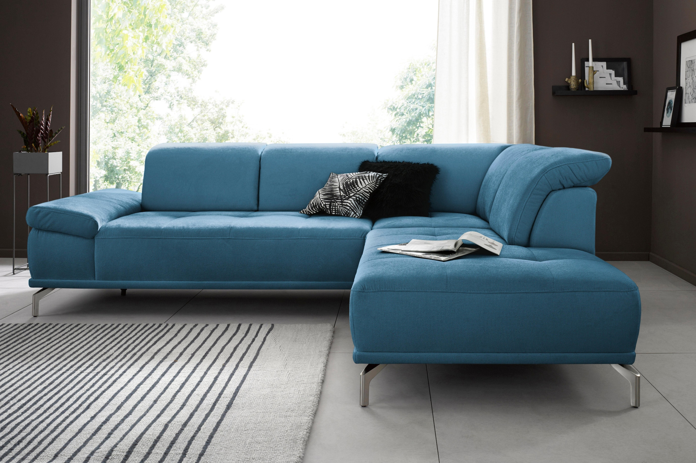 Places of Style Ecksofa "Caluna L-Form", mit Sitztiefen- und Kopfteilverste günstig online kaufen