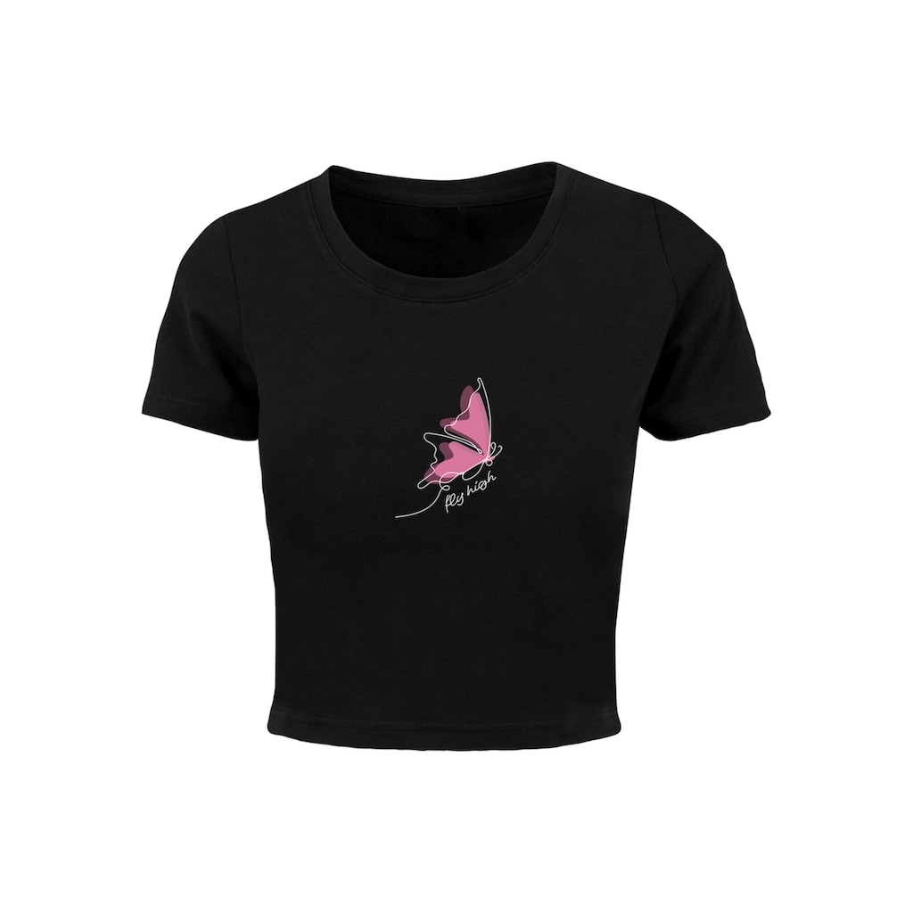 Merchcode T-Shirt »Merchcode Damen Ladies Fly High Cropped Tee«, (1 tlg.)