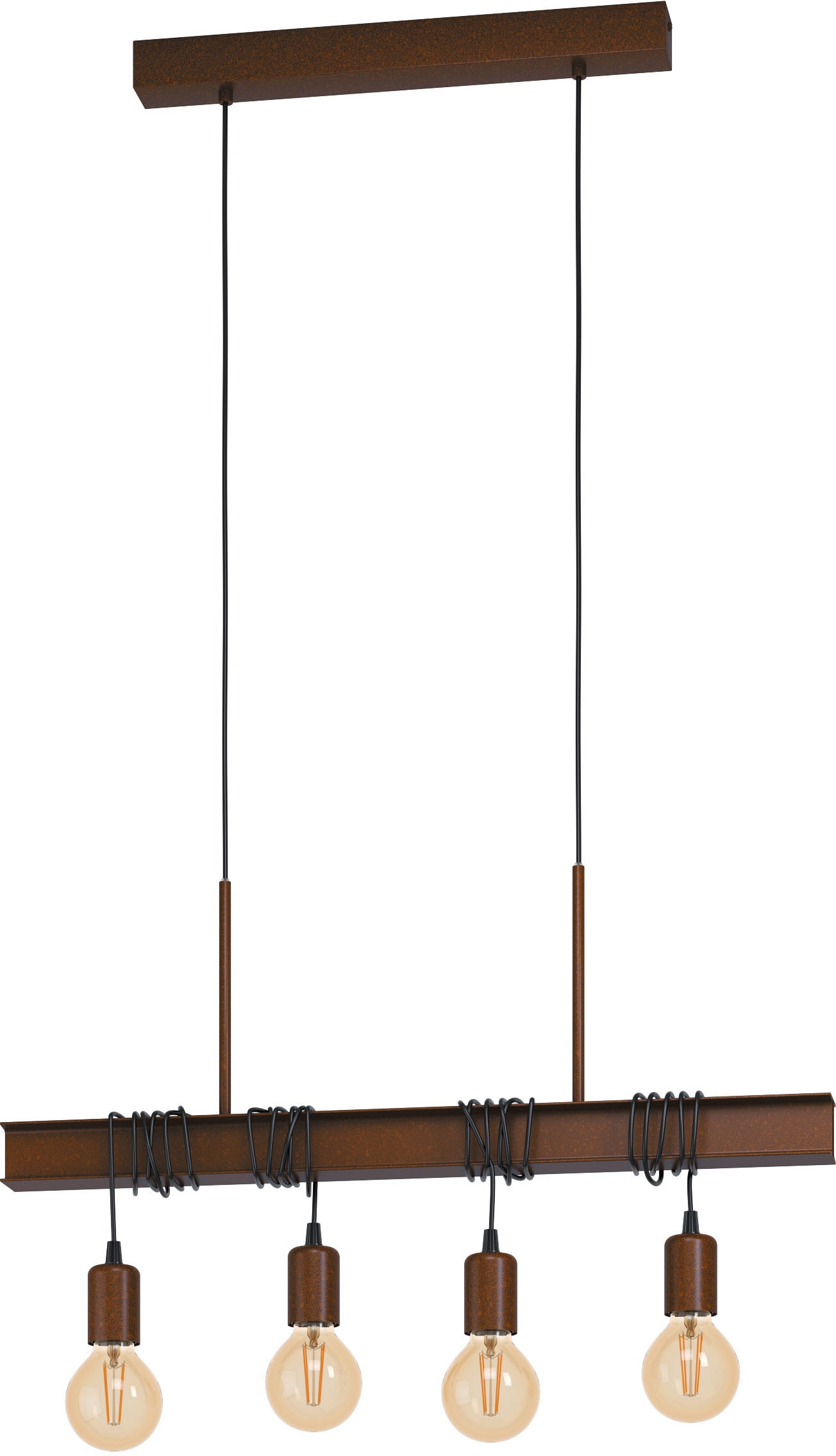 EGLO Hängeleuchte »TOWNSHEND 4«, braun und aus Hängeleuchte Stahl E27 - 60W in BAUR - exkl. schwarz 