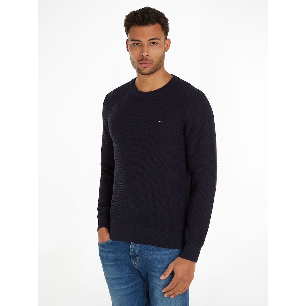 Tommy Hilfiger Rundhalspullover »OVAL STRUCTURE CREW NECK«