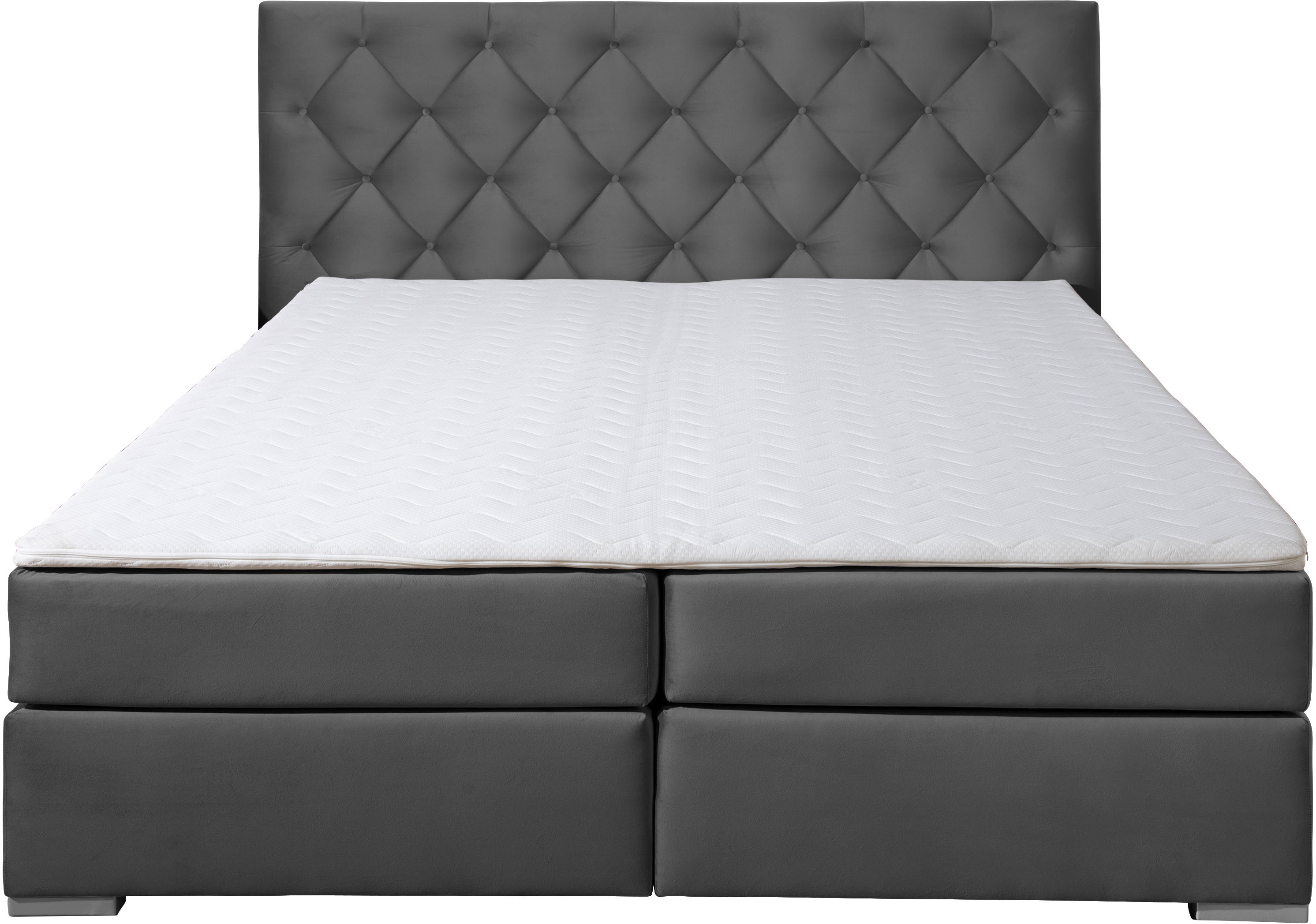 Thumbnail - Home affaire Boxspringbett "Chalon, in verschiedenen Breiten" inkl. Topper, wahlweise in H2, H3 oder H4 erhältlich