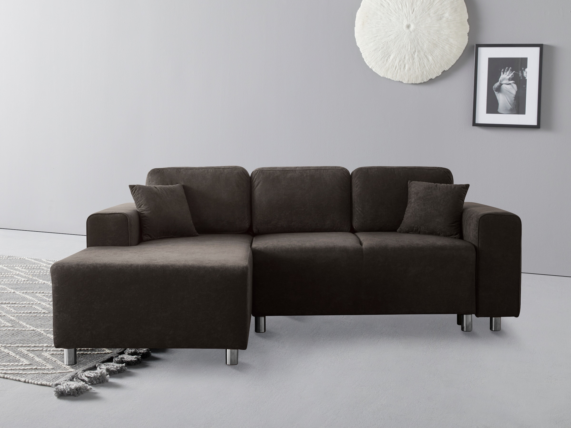 Home affaire Ecksofa "Györ", L-Form, wahlweise mit Bettfunktion und Bettkas günstig online kaufen