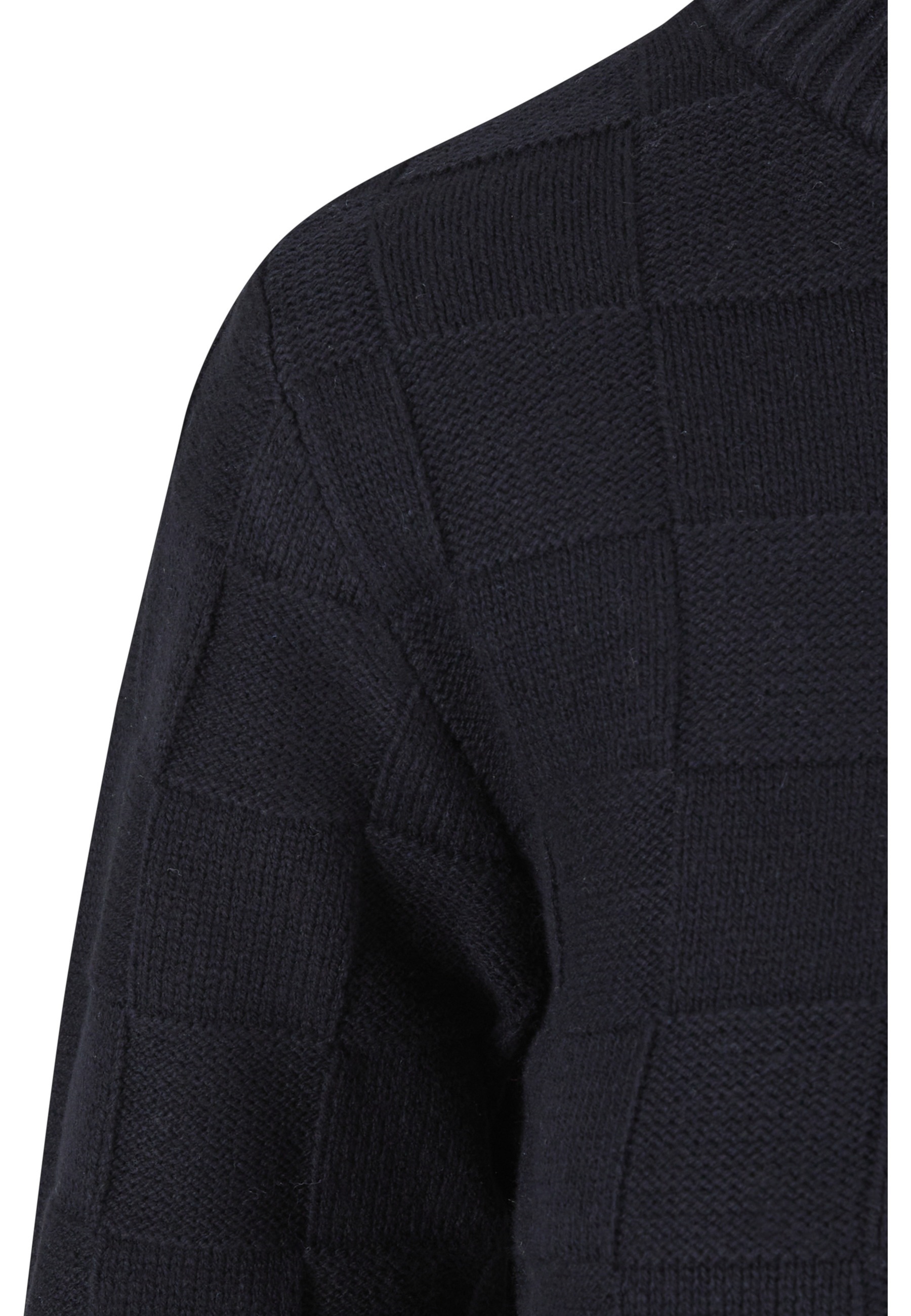 Sweatshirt URBAN CLASSICS "Urban Classics Damen Ladies Check Knit Sweater", Damen, Gr. M, schwarz, 60% Baumwolle, 40% Polyacryl, unifarben, Rundhals, Sweatshirts Sweatshirt 3