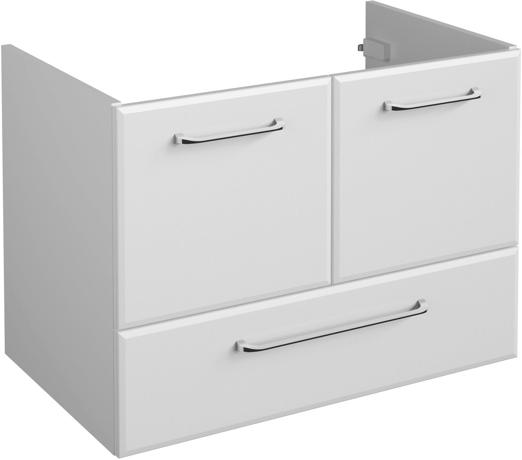 Saphir Badmöbel-Set »Quickset 341 3-teilig, Keramik-Waschtisch und LED-Spiegelschrank«, (Set, 3 St.), mit Midischrank, inkl. Türdämpfer, 7 Türen, 3 Schubladen