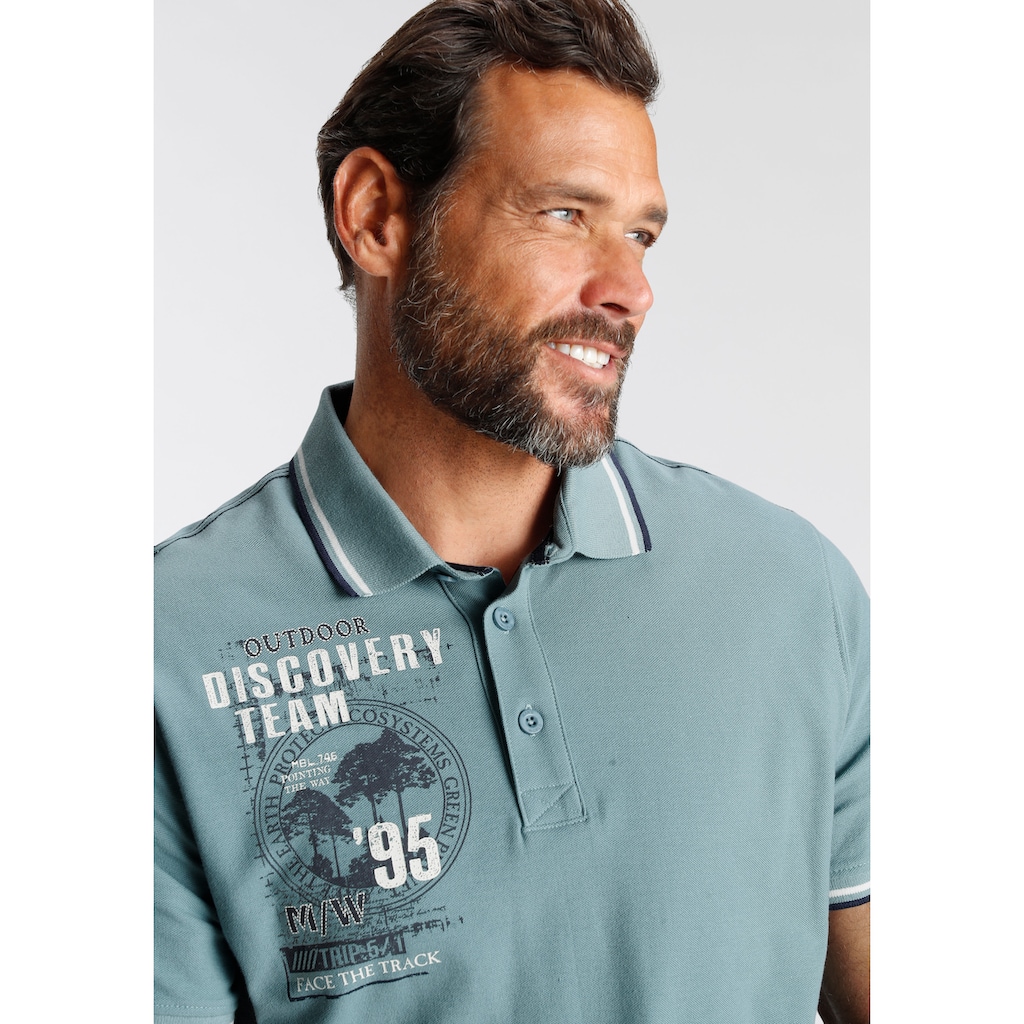 Man's World Poloshirt, Mit Print an der Schulter