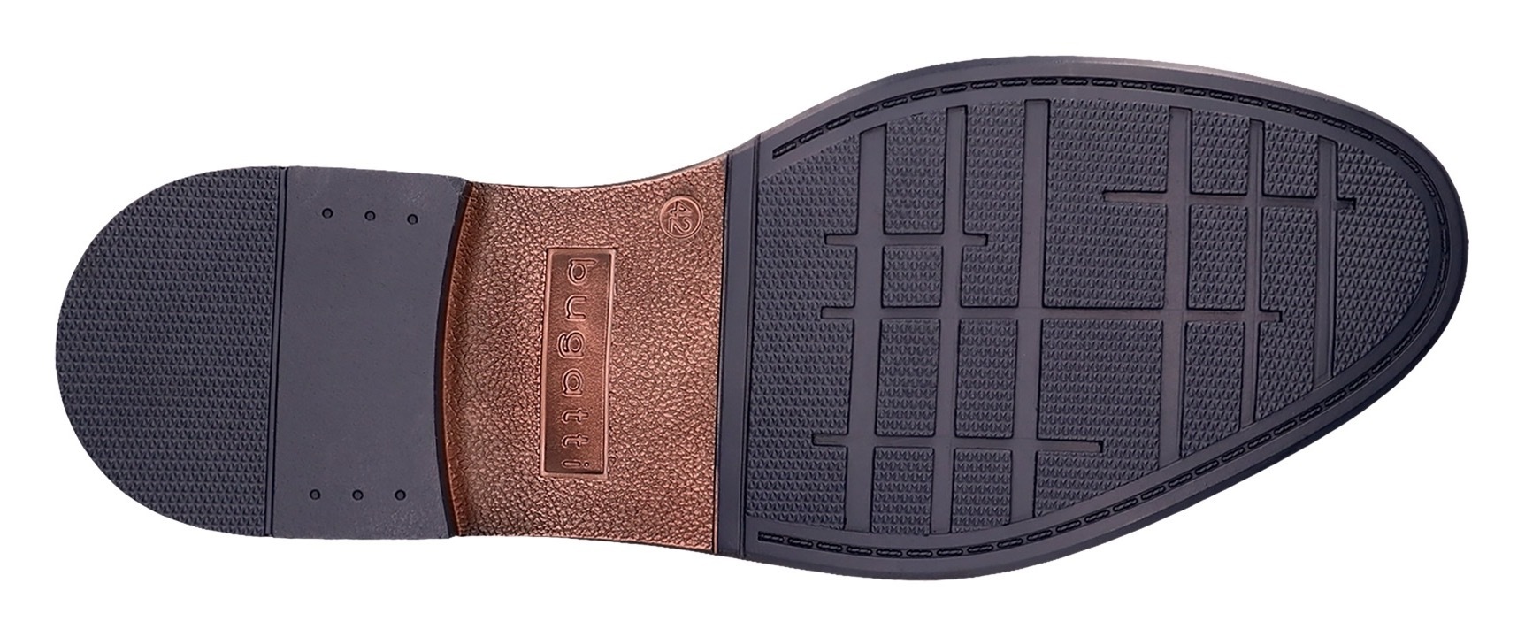 bugatti Schnürschuh, Blockabsatz, Abendschuh, Festtagsschuh, Businessschuh, Logoprägung