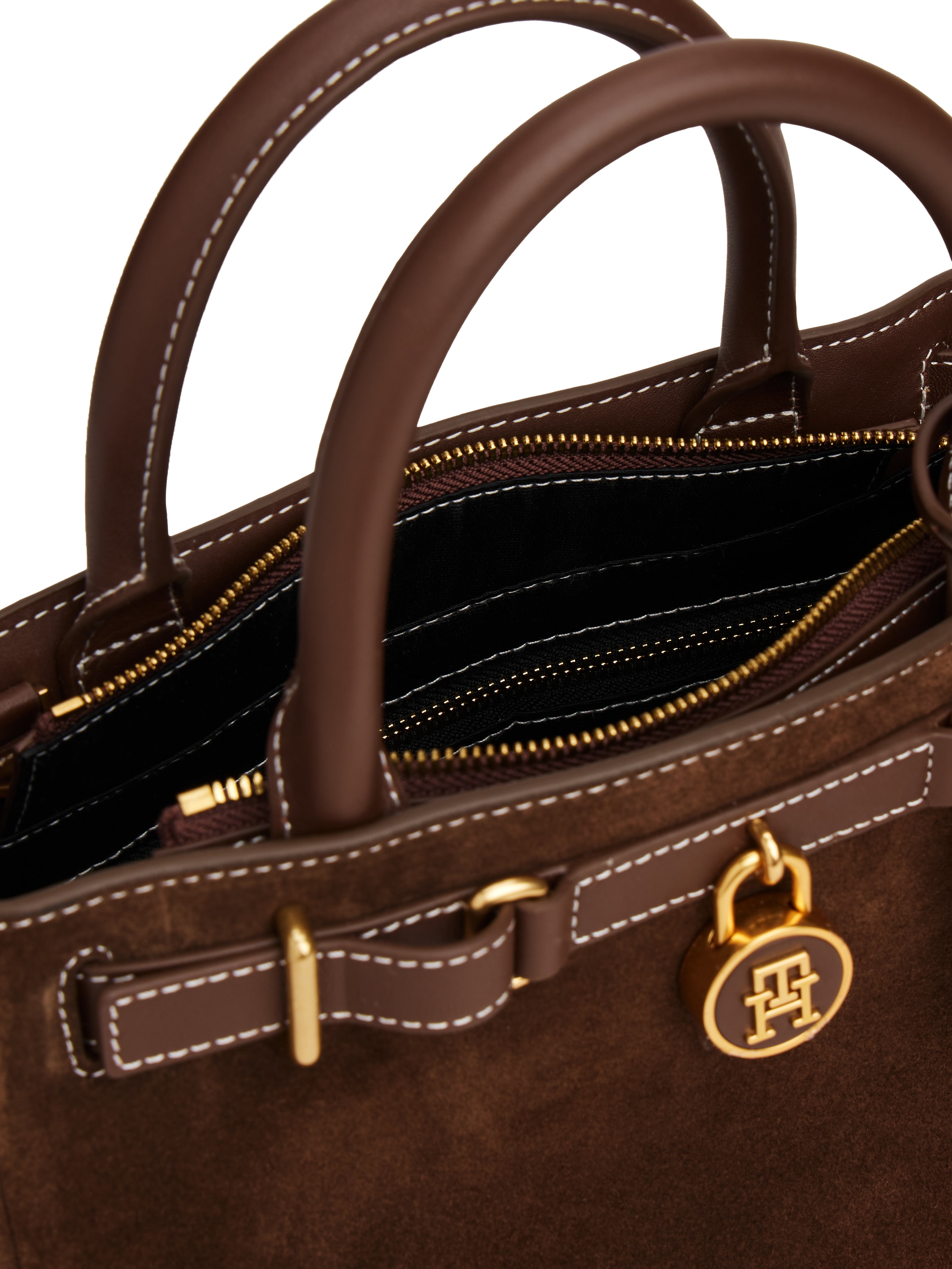 Tommy Hilfiger Tragetasche »AMERICAN ICON MINI TOTE SUEDE LE«, Damen Handtasche, Umhängetasche mit Zierschnallen und Zierschloß