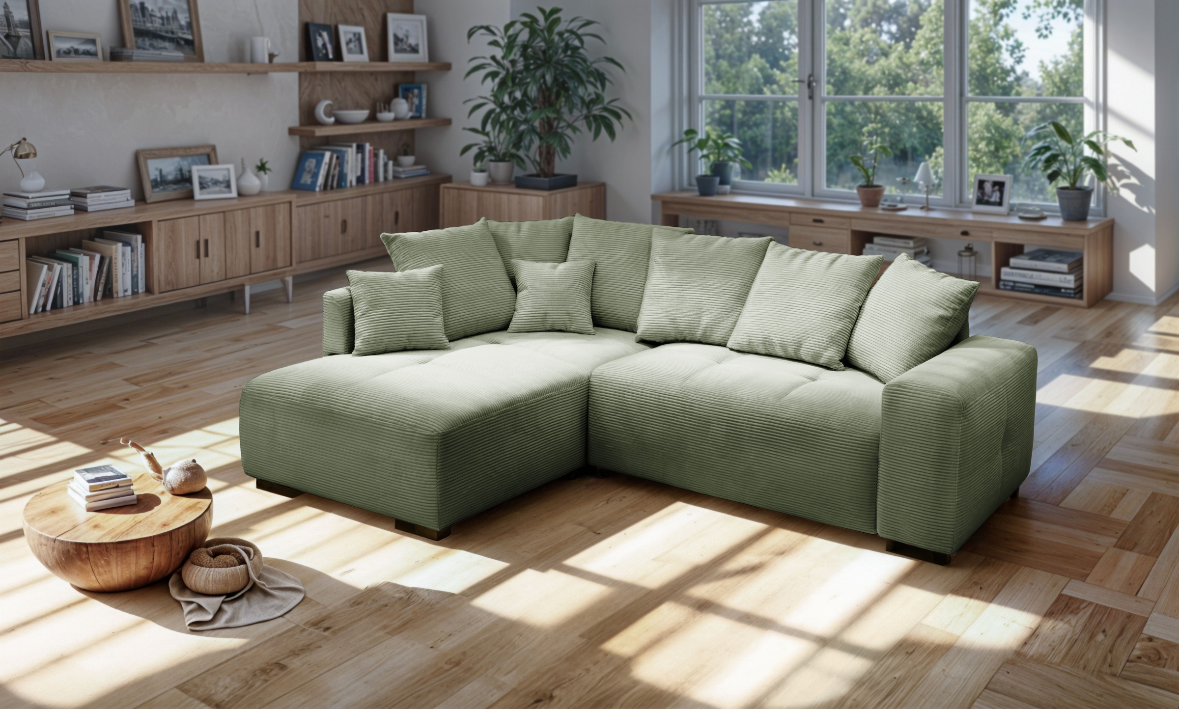 exxpo - sofa fashion Ecksofa Ottomane beidseitig montierbar,inkl. 6x Rücken günstig online kaufen
