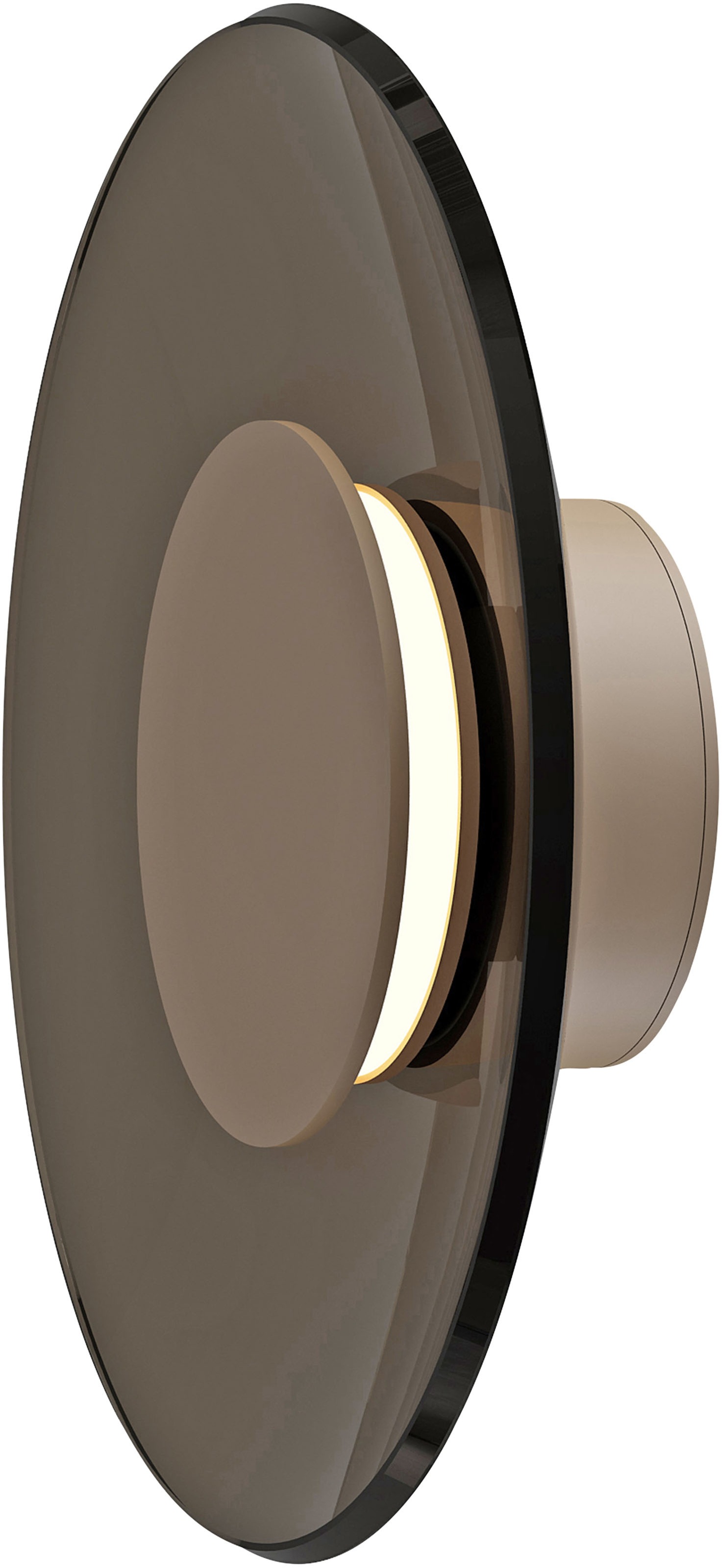 NEUHAUS PURE LED Wandleuchte "PURE Moon", bronce, 1, Ø 32cm H: 32cm, 1 Stk., Leuchten, Dimmfähig über separaten Dimmer, Glas Amberfarben, LED Wandleuchte