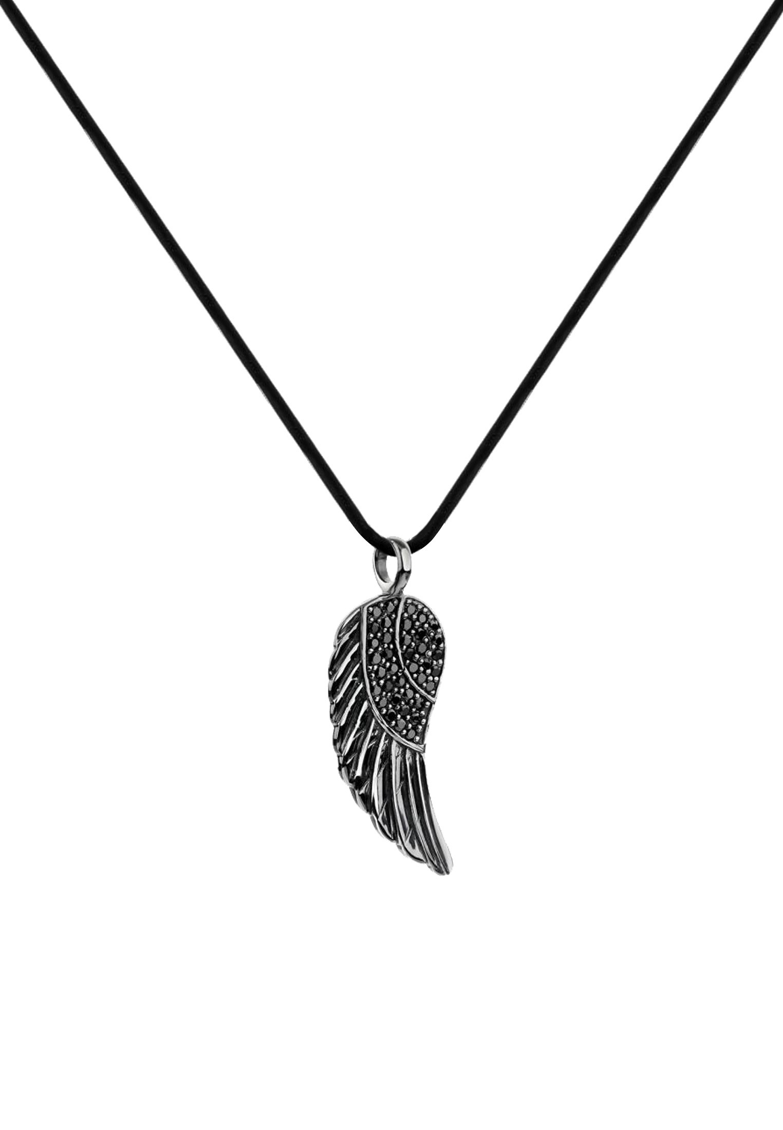 Nenalina Collierkettchen »Flügel-Anhänger Kautschuk 925 Silber«