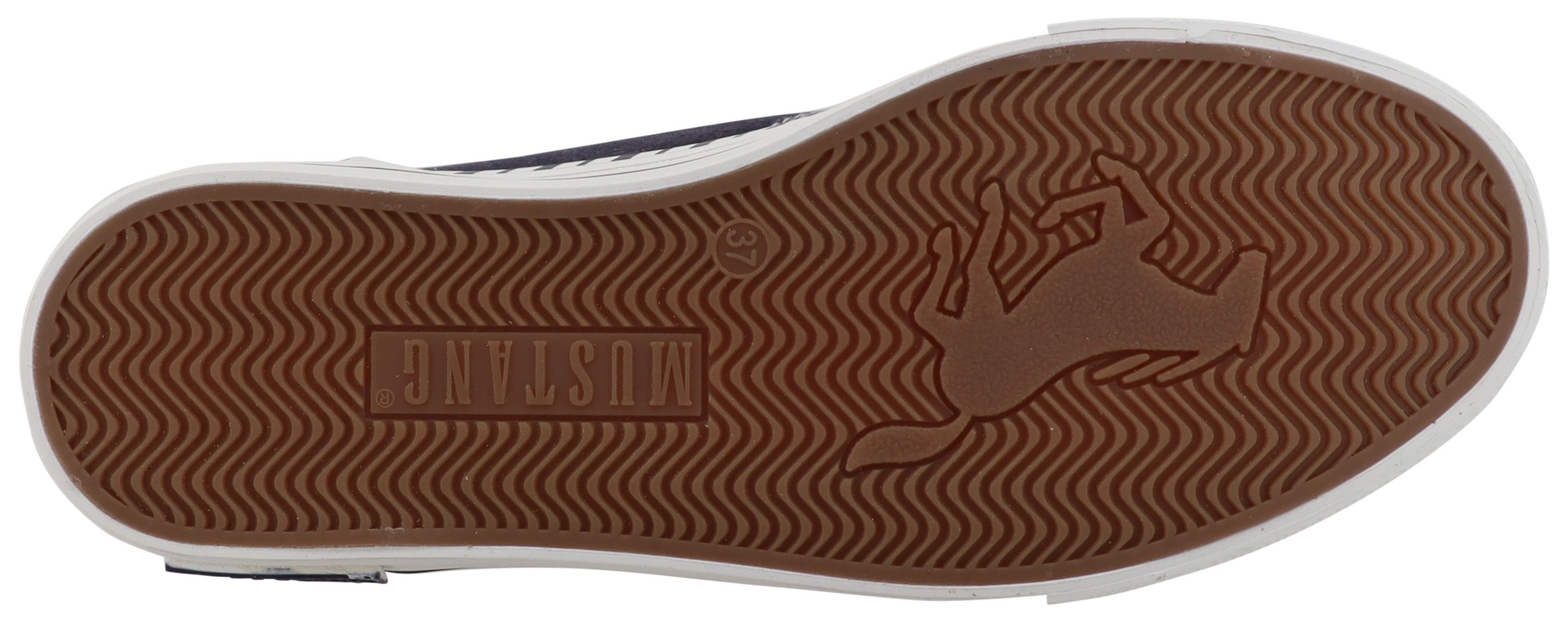 Slip-On Sneaker MUSTANG SHOES "Magdalena", Herren, Gr. 40, navy, Baumwolle, Schuhe, Slipper, Halbschuh mit Kontrastbesatz und Logoschriftzügen 2