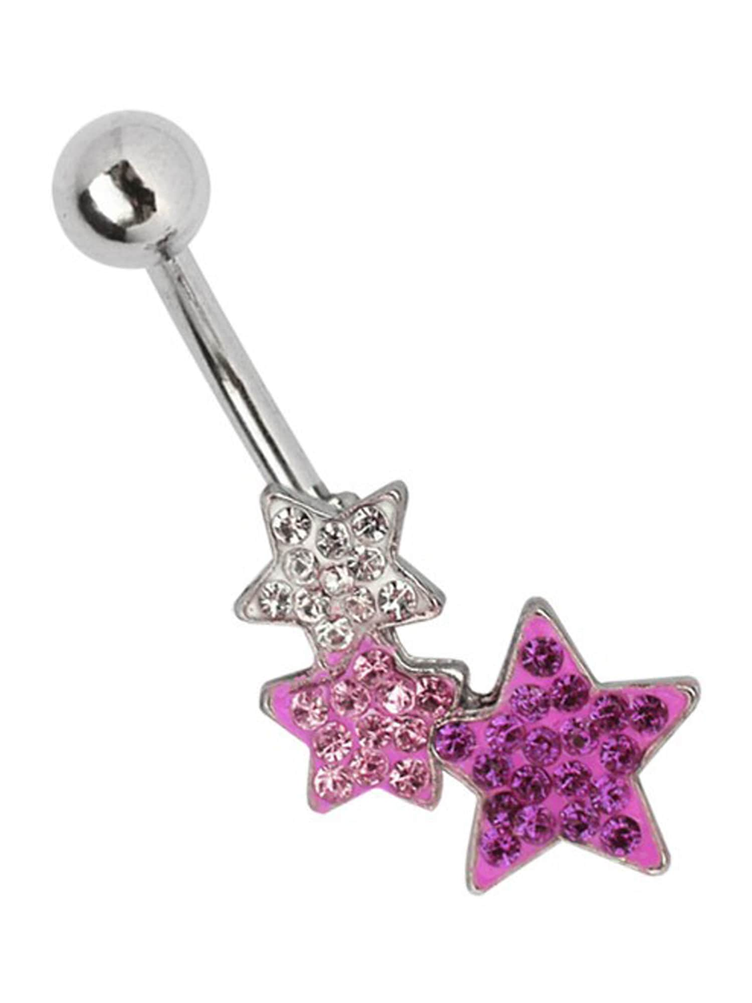 Bauchnabelpiercing »Piercing  Piercing Bauchnabelpiercing«, Titan Banane 3 Strass...