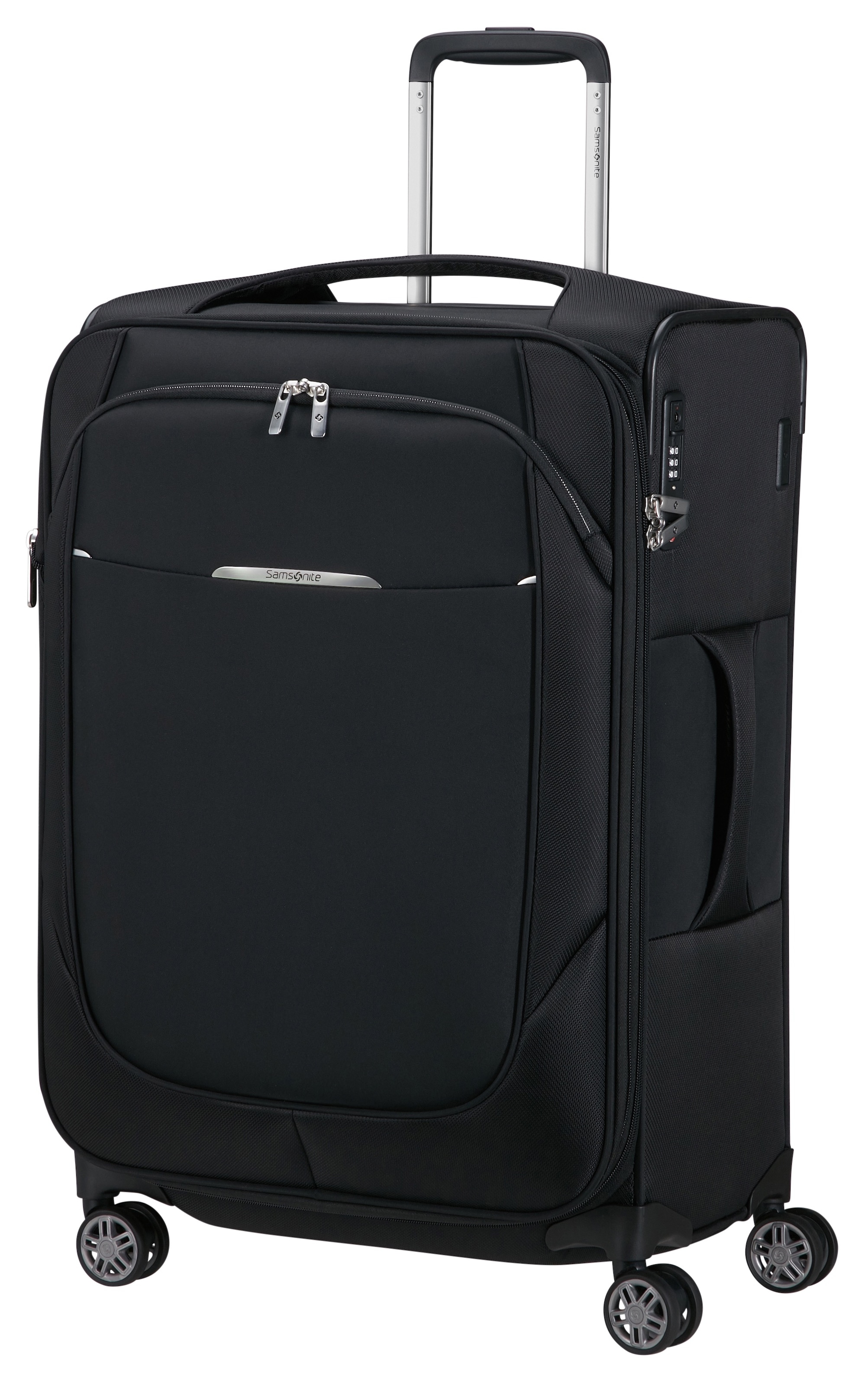 Samsonite Weichgepäck-Trolley »RE-LITE, verschiedene Größen und Farben«, (Set, 2 St., mit 2 Packwürfeln), 4 Rollen, Reisekoffer TSA-Schloss Stickerbogen Volumenerweiterung Laptopfach