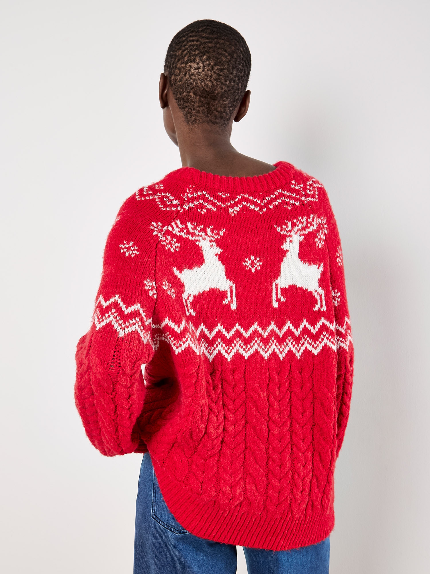 Apricot Strickpullover »Zopfpullover« mit Rentier Muster
